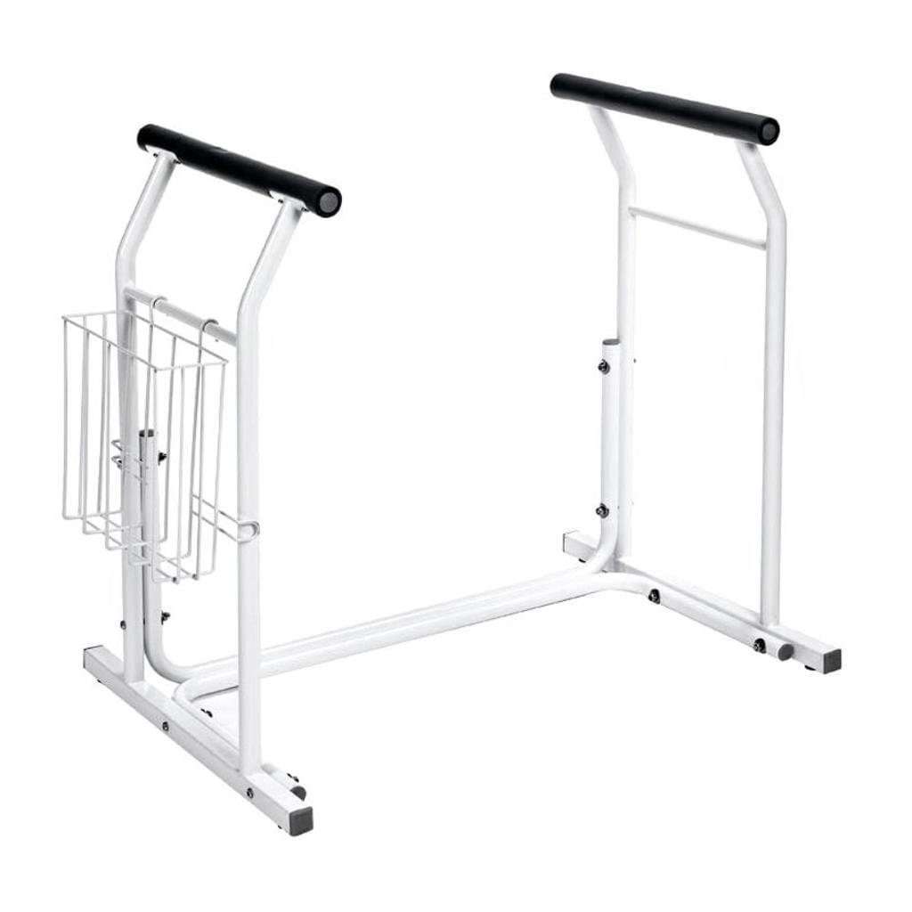 Sundo Homecare WC-Aufstehhilfe Mobile WC-Aufstehhilfe rutschfest Ablagekorb Toiletten Stützgestell, belastbar bis 150 kg, Griffhöhe: 67cm