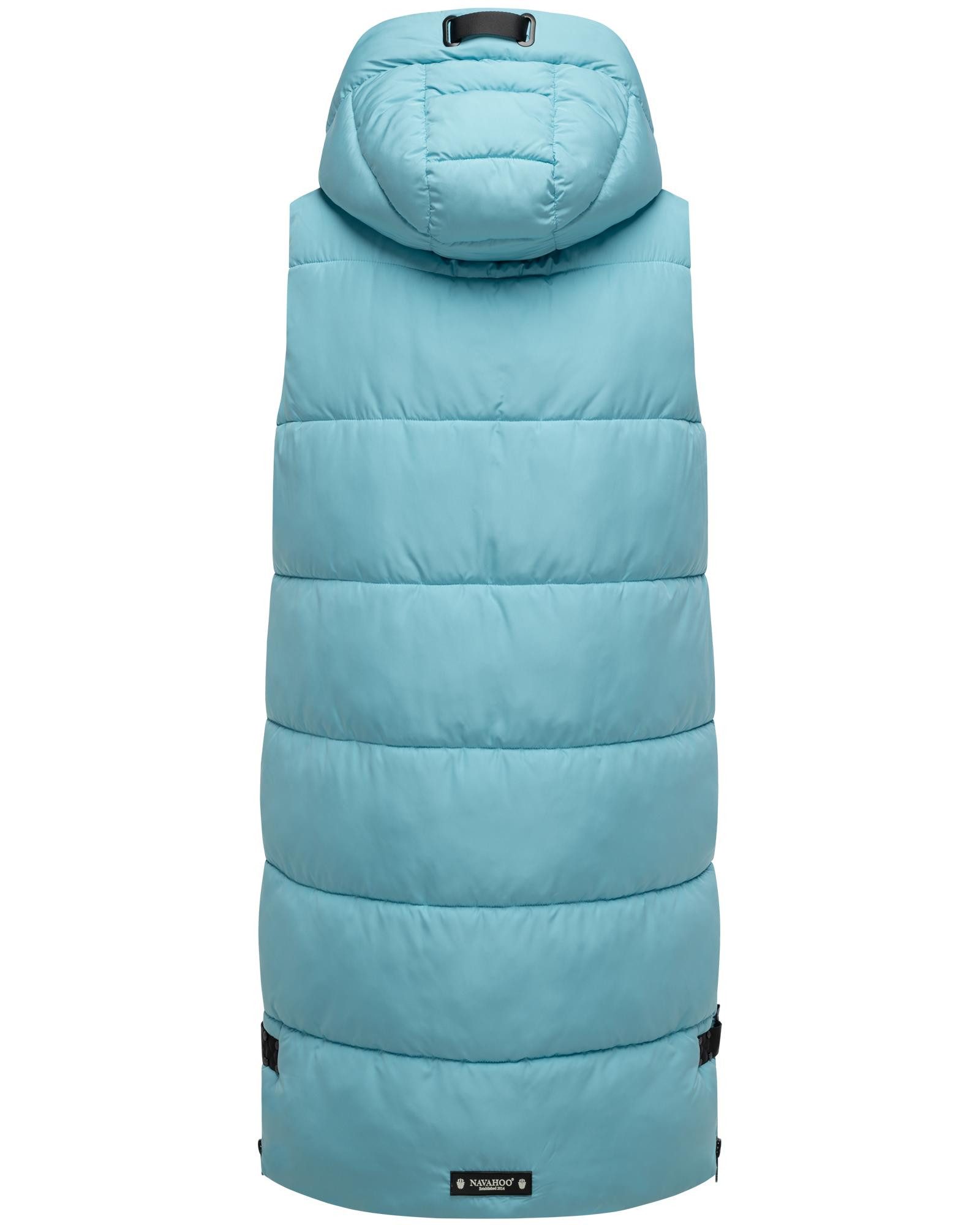 Navahoo Steppweste Schnuffelchen (1-tlg) warme Damen Outdoor-Weste lang mit Kapuze