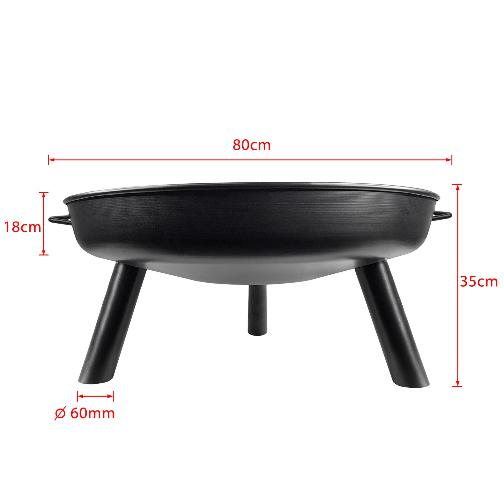 FIVMEN Feuerschale Feuerkorb Ø80cm Metall Multifunktional Fire Pit Feuerstelle Heizung, ohne Strom für Heizung, Garten, Terrasse, BBQ, Holz – Bild 2 von 5