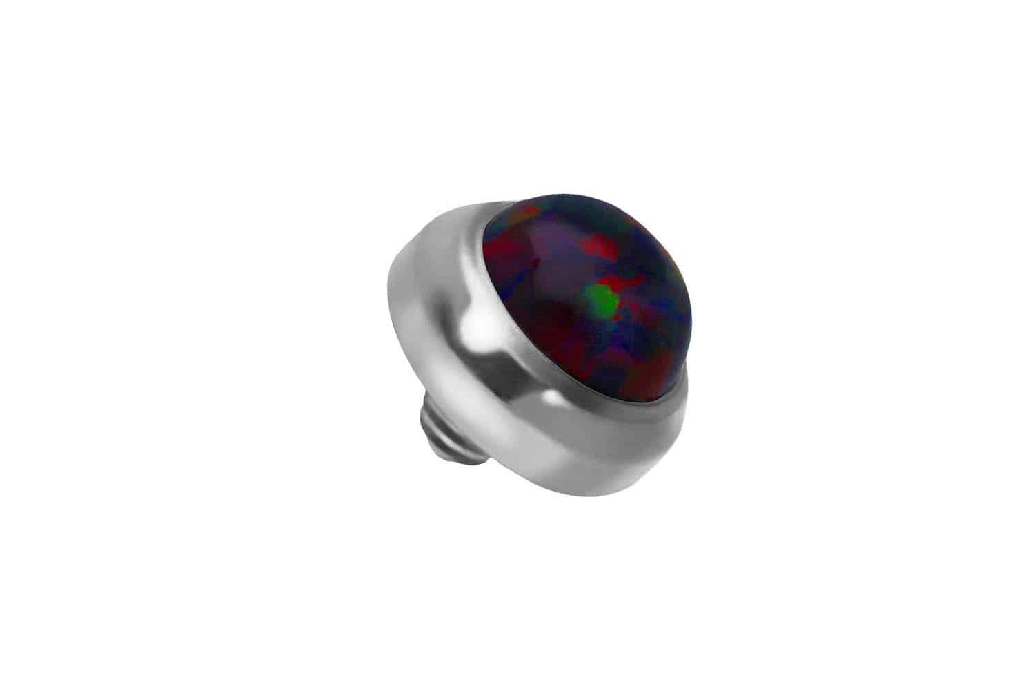 Piercing-Set Titan Dermal Anchor Aufsatz DISC + SYNTHETISCHER OPAL