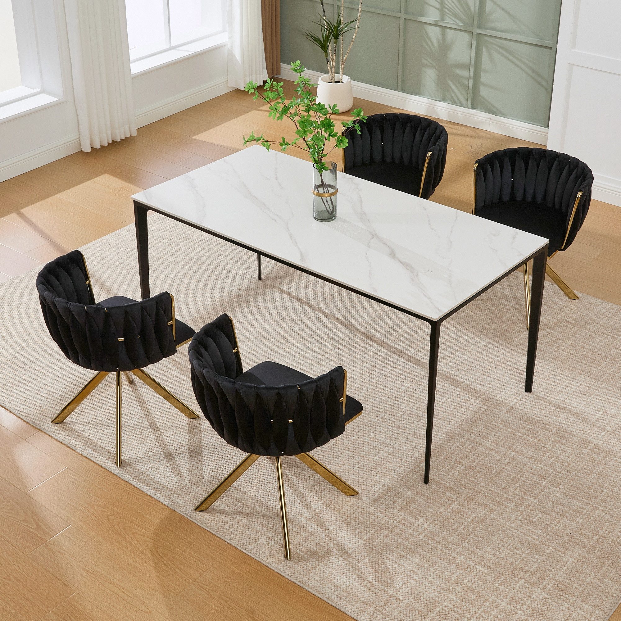 LVHOM Esszimmerstuhl Set, 180° drehbar mit günstig online kaufen