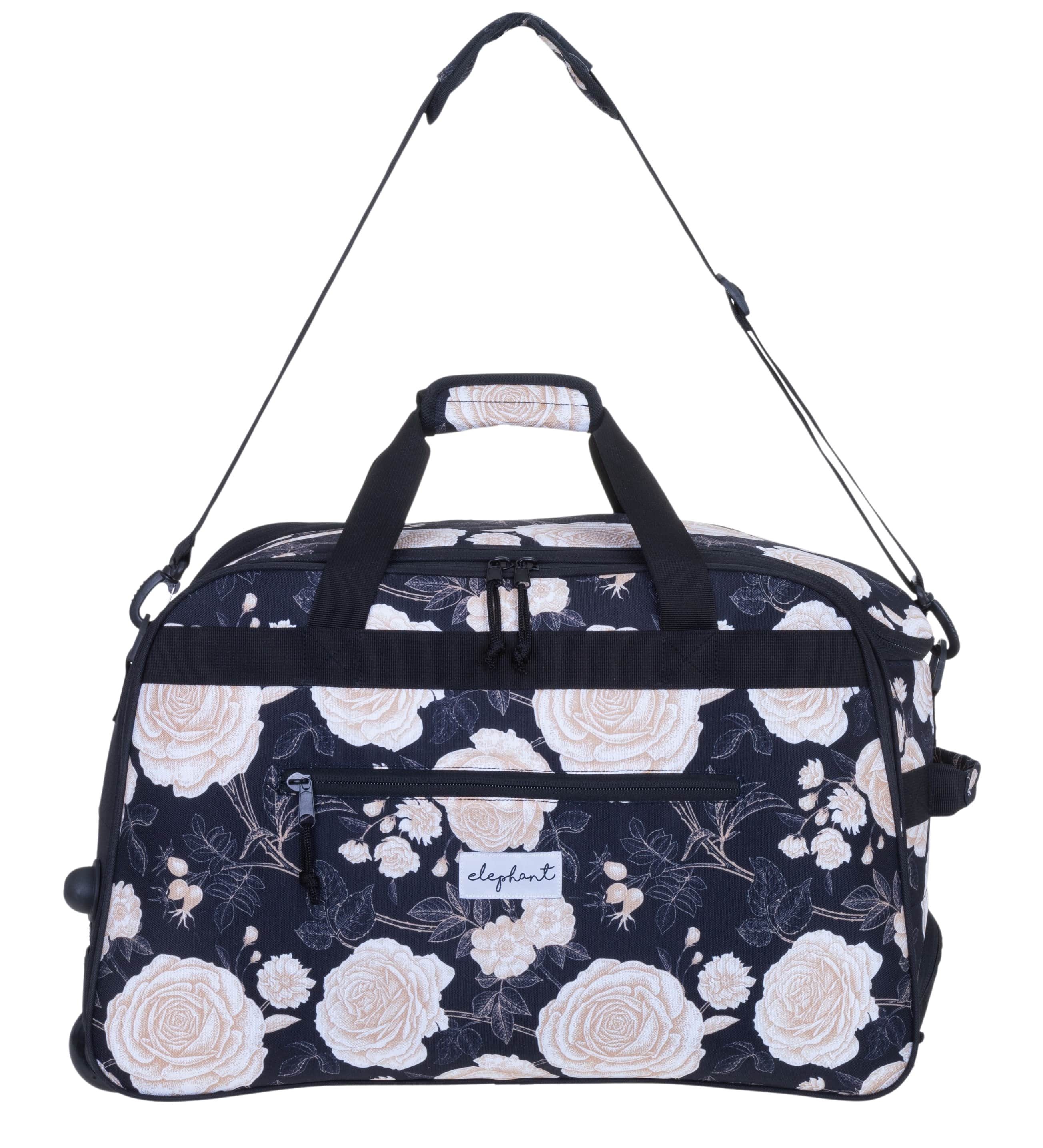 ELEPHANT Trolley Reisetasche Damen Duffle Bag Travel Reisetrolley 55 cm Flower, Weekender Sauna Reise Sport Trolly Tasche Rollen – Bild 5 von 5