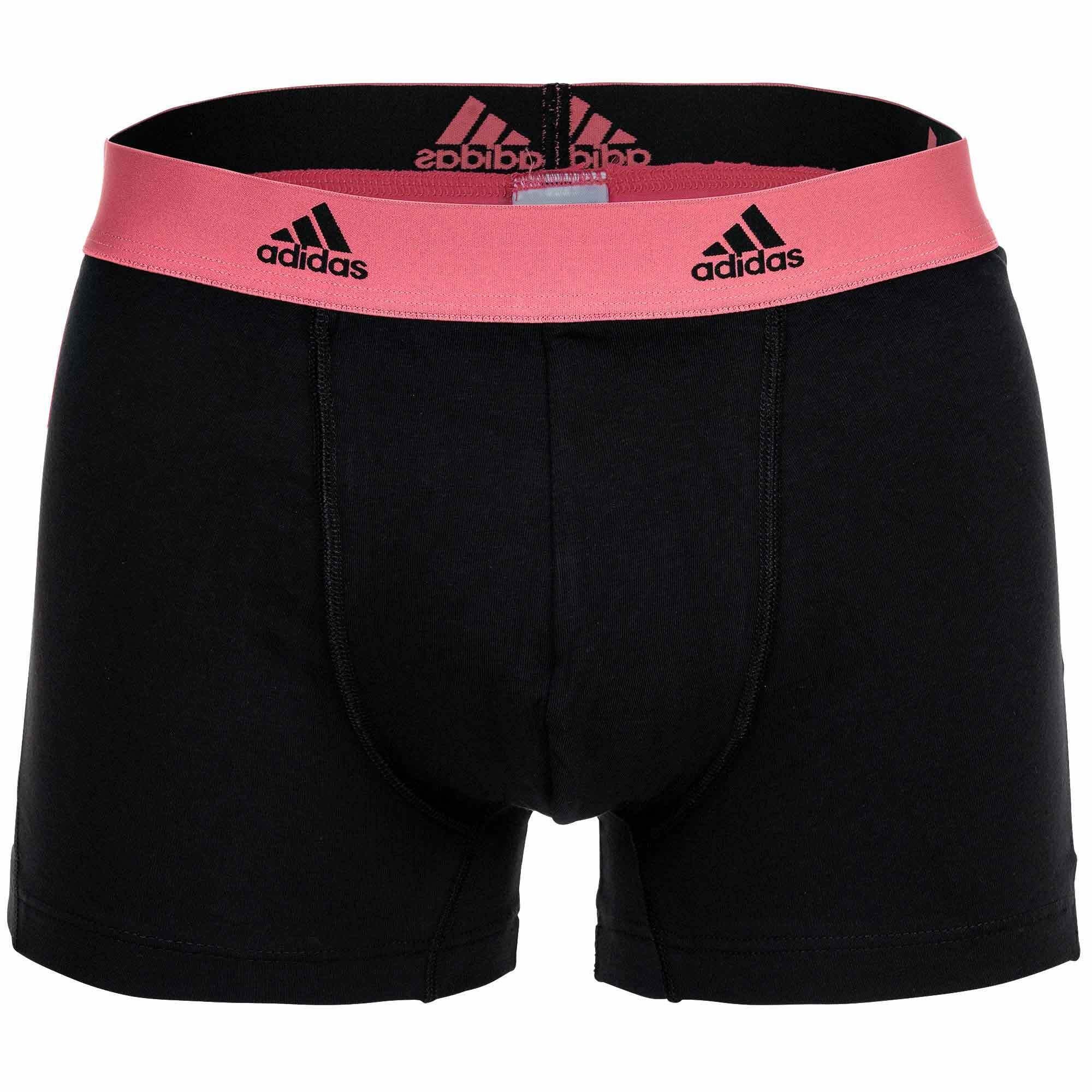 3er Herren Trunks, adidas - Sportswear Boxershorts, Pack Boxer Flex Active Schwarz/Pink