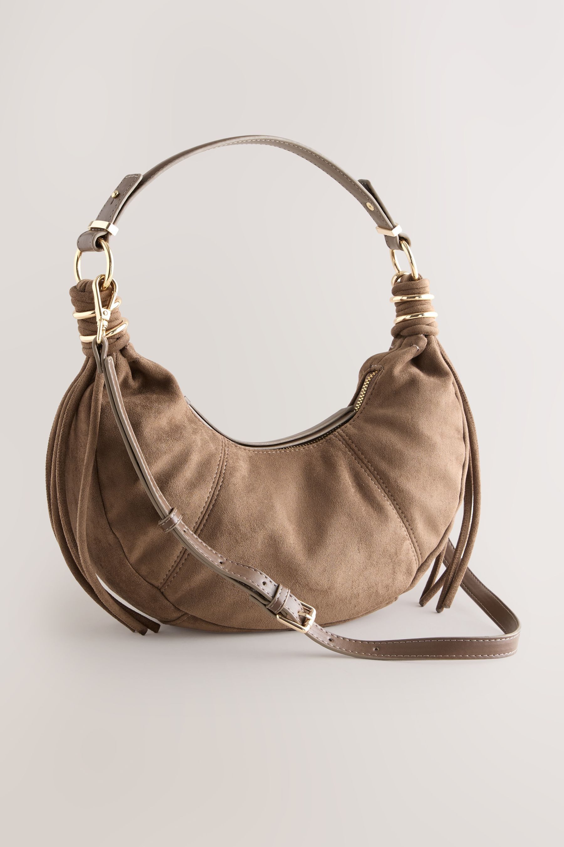 Next Umhängetasche Schultertasche aus Veloursleder (1-tlg)