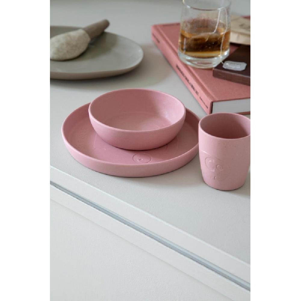 MUMS Sebra Kindergeschirr-Set Blossom Pink Geschirr-Set (3-teilig)