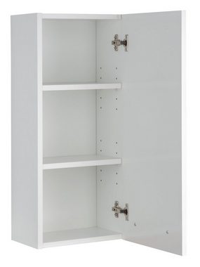 PELIPAL Hängeschrank TRIER, B 30 x H 70 cm, Weiß matt, Weiß glänzend, 1 Tür und 2 Einlegeböden