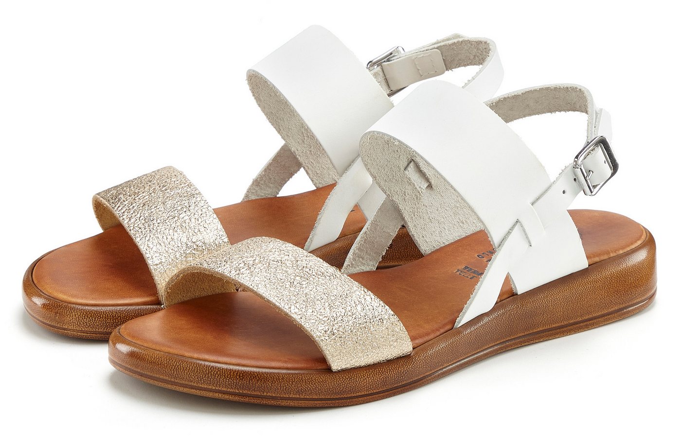 LASCANA Sommerschuh, Riemchensandale, offener Schuh Sandale aus Leder