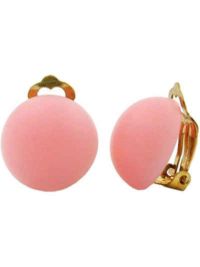 Gallay Paar Ohrclips Clip Ohrring 18mm satt-rosa matt Kunststoff-Bouton (1-tlg)