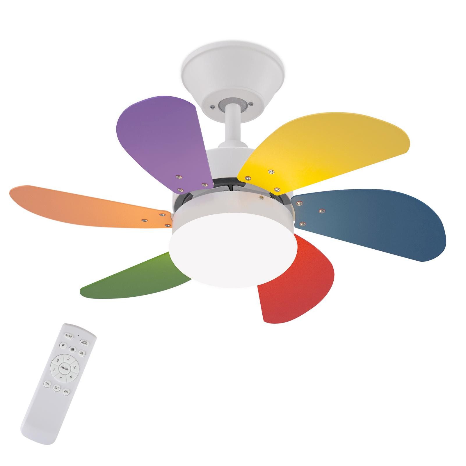 Nettlife Deckenventilator Leise Weiß 75cm 6 Flügel Deckenleuchte Timer Sommer/Winter Modus, Wohnzimmer Schlafzimmer Küche Esszimmer Kinderzimmer Arbeitszimmer