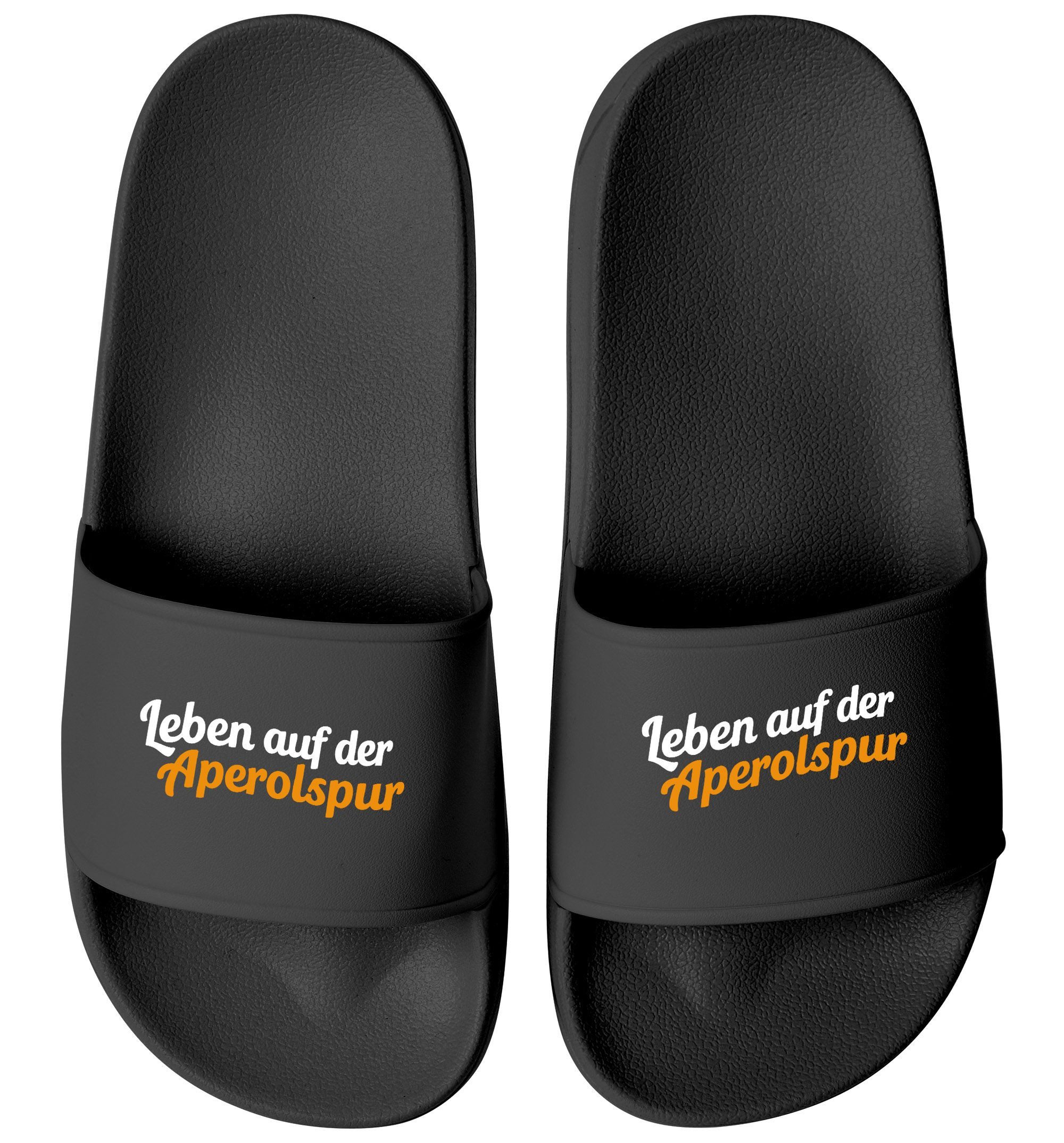 Badeschlappen mit Spruch Lustig Leben auf der Aperolspur Badelatschen Badesandale