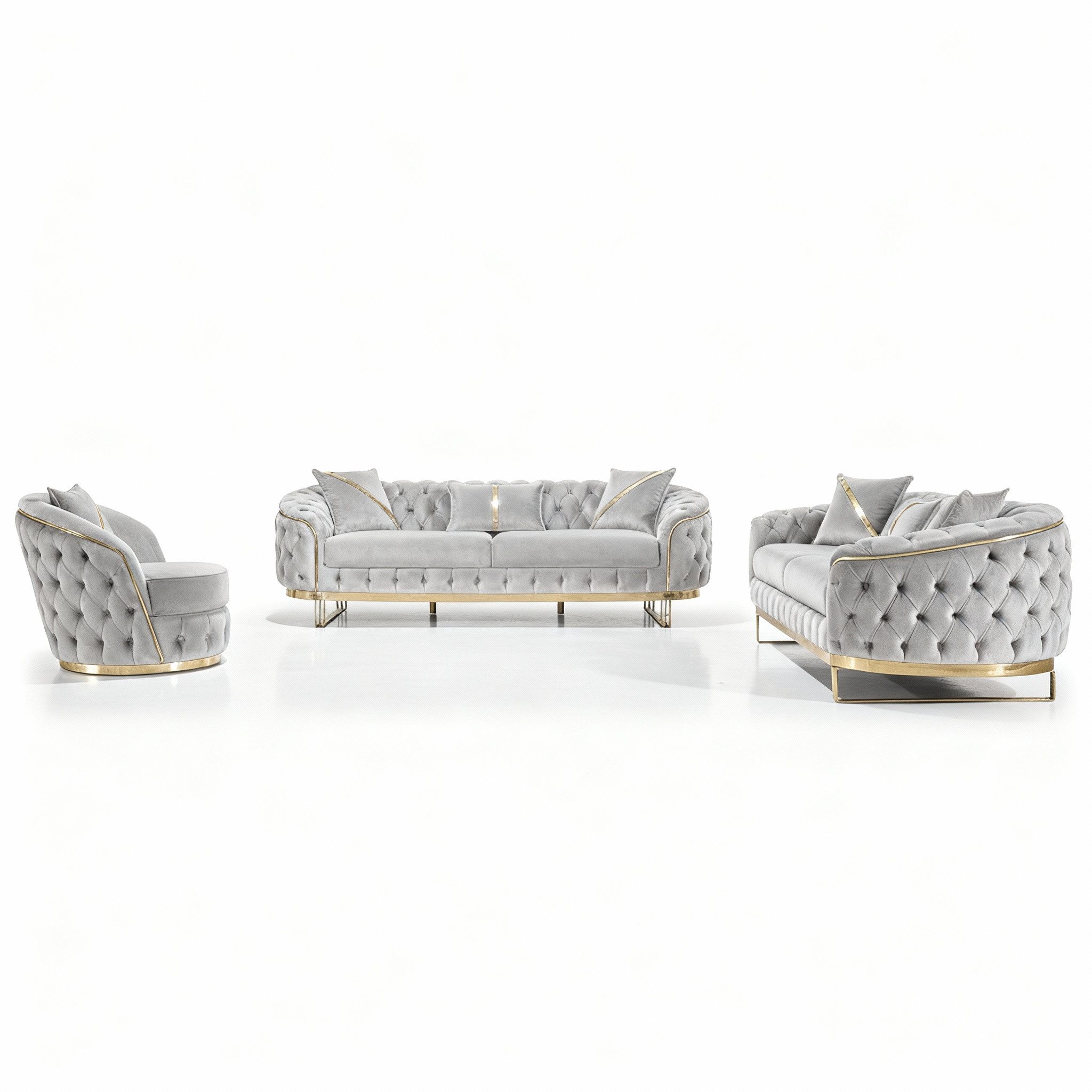 Palms-Store Sofa -Set MIRA mit Knopfheftung in 5 edlen Farbvarianten, 3-Sit günstig online kaufen