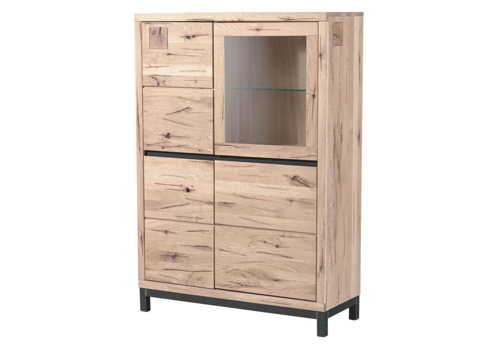 Massivmoebel24 Highboard VILLANDERS Wildeiche Massivholz beige (Massivholz montiert 92 kg VILLANDERS #205), Wildeiche 103x40x148 cm (BxTxH) beige geölt