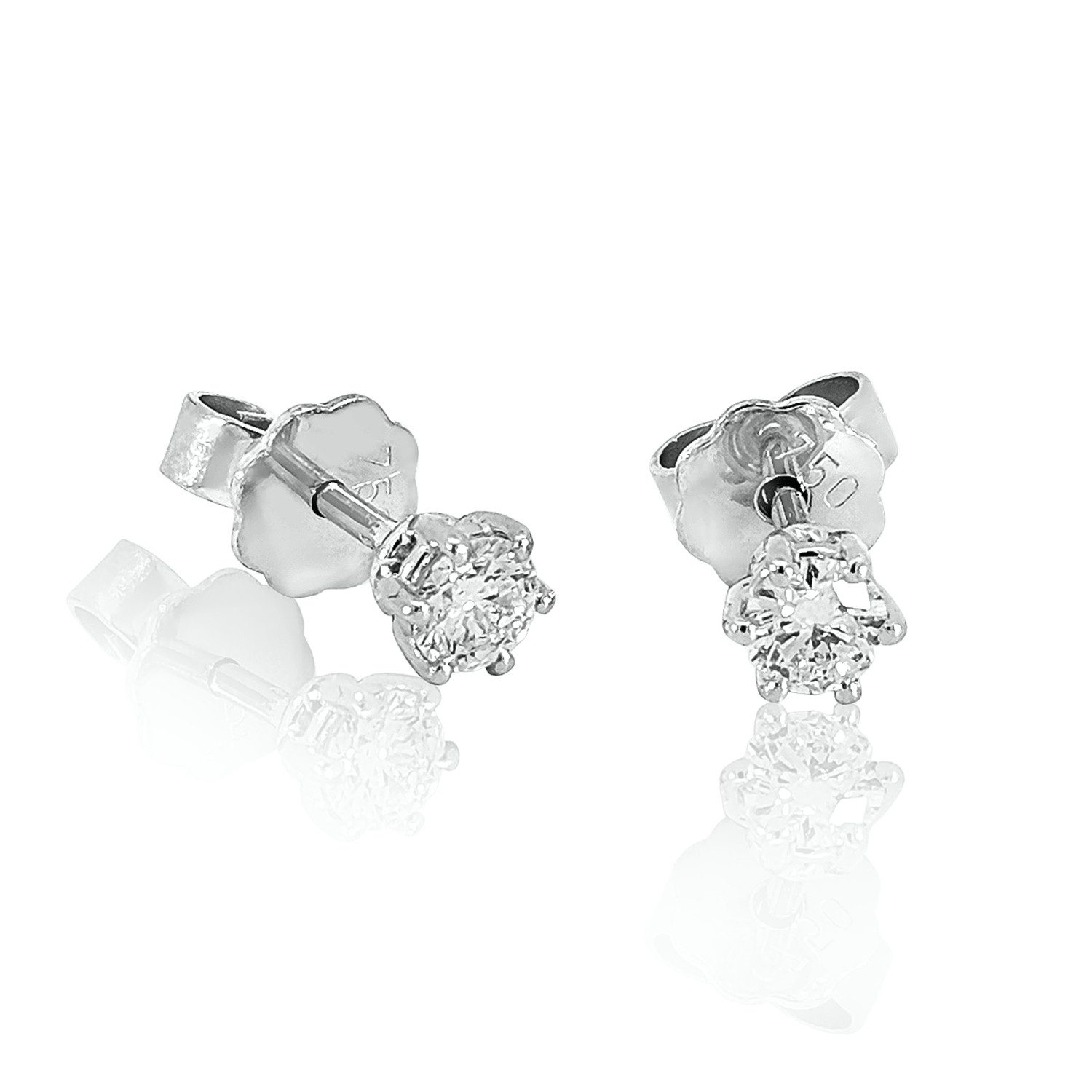 Paar Ohrstecker Ohrstecker 750 Weißgold mit 2 Diamanten Lupenrein (IF) feines weiß (F)