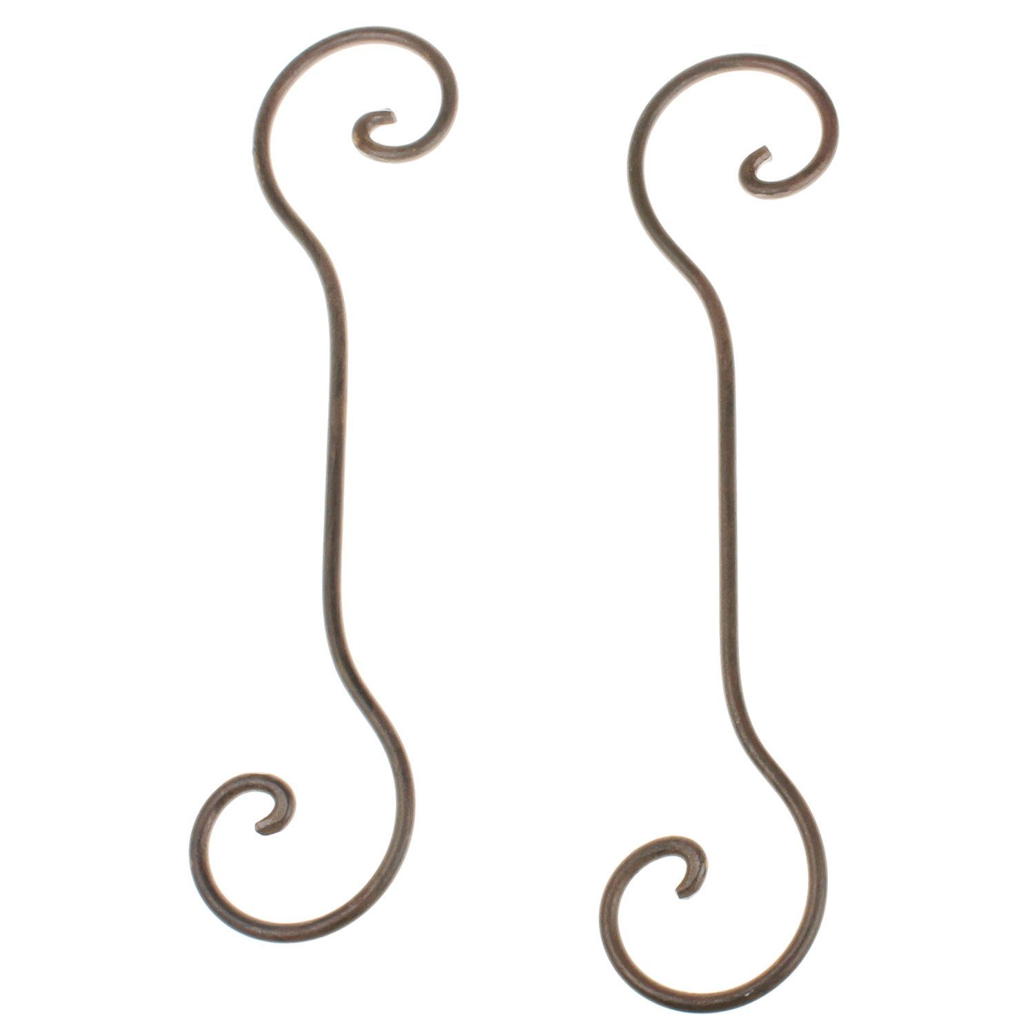 Macosa Home Dekohaken S-Haken 2er Set braun Metall geschwungene Deko-Haken Hängehaken, Stangen, (2-St), Küchenhaken Metallhaken S-Form Badhaken Garderobenhaken