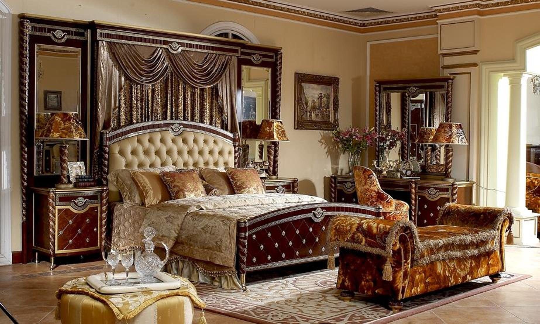 JVmoebel Bett, Antik Stil Bett Betten Barock Rokoko Doppelbett Ehebett Echter