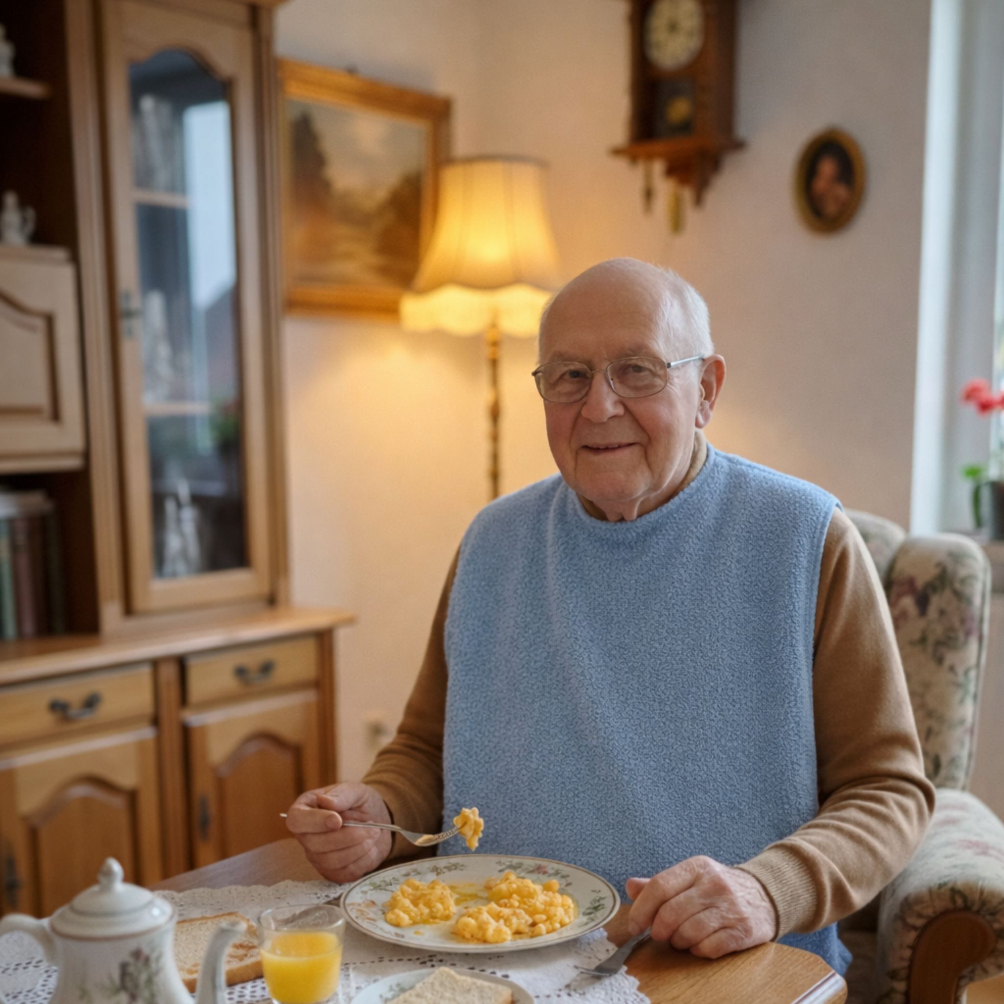 Seniori Lätzchen für Erwachsene 2er Set 50x100 Essschutz Baumwolle, (2 Stück), Blau und Grau