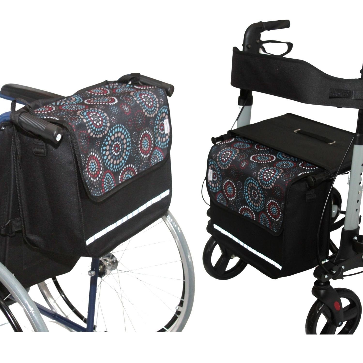 Seniori Aufbewahrungstasche SENIORI Rollator / Rollstuhl Tasche Rollatortasche Rollstuhltasche, 1F. Kreise - Flex