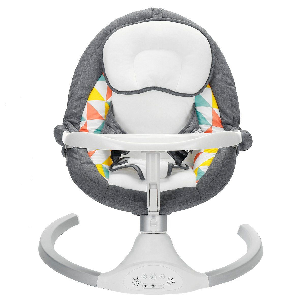 Insma Electric Baby Swing with 5 Speeds, Dining Table, Bluetooth Music, Mosquito Net and Toys, Max. 9kg
