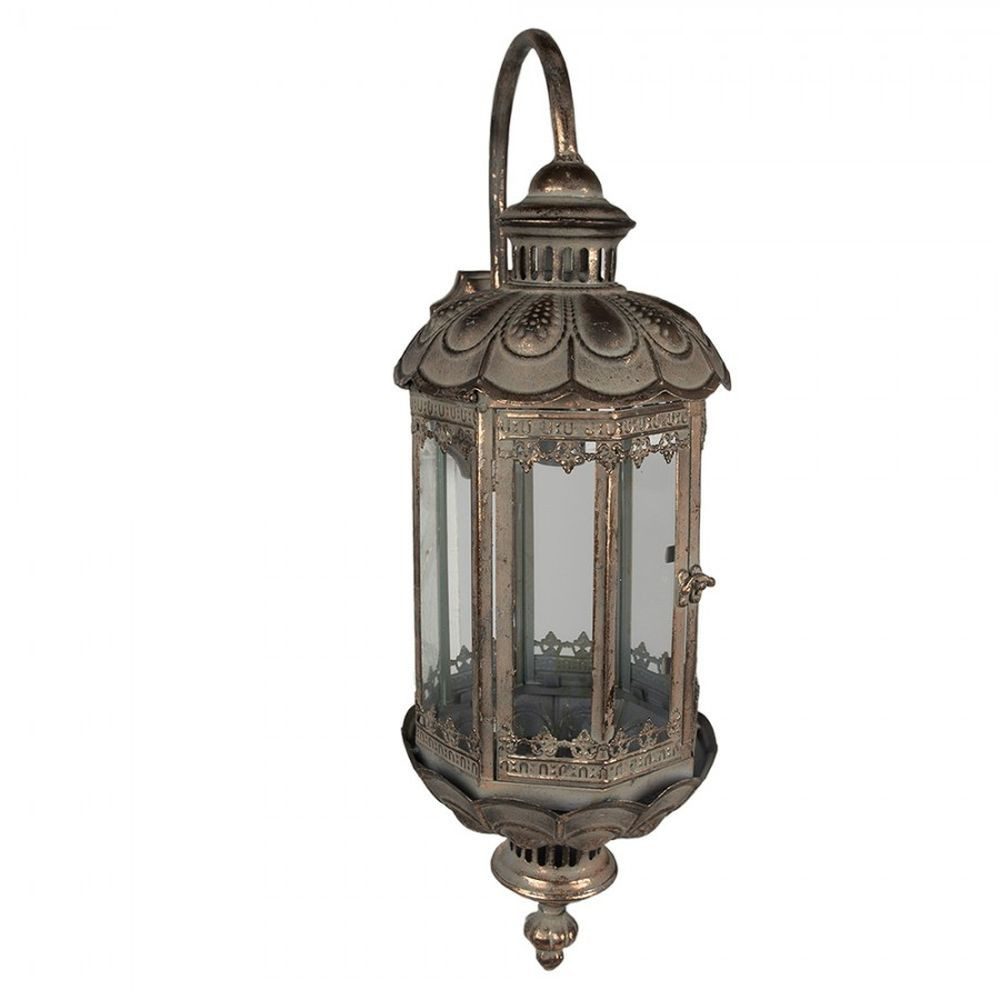 Clayre & Eef Wandleuchte Lampe Wandleuchte Shabby Chic Bronze Kupfer Glas Antik Wandlampe, ohne Leuchtmittel, Wandlampe, Wandleuchte
