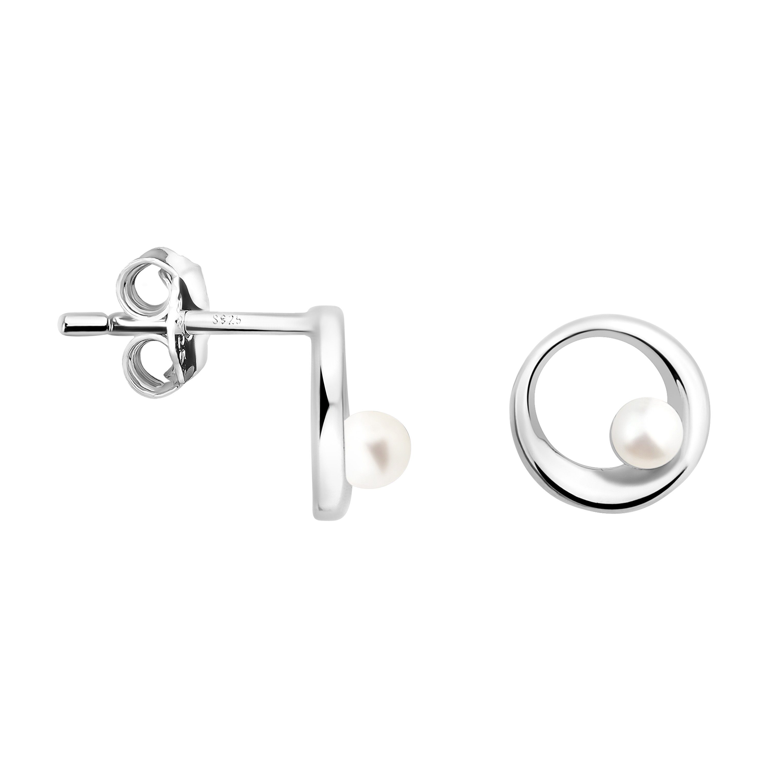 SOFIA MILANI Damen Ohrringe Aus 925er Silber Mit Geschwungenen Perlen – Elegant & Allergikergeeignet
