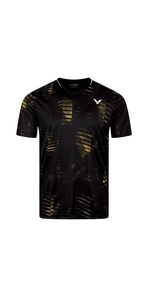 VICTOR T-Shirt T-53102 C (100% Polyester) schwarz/gelb Herren
