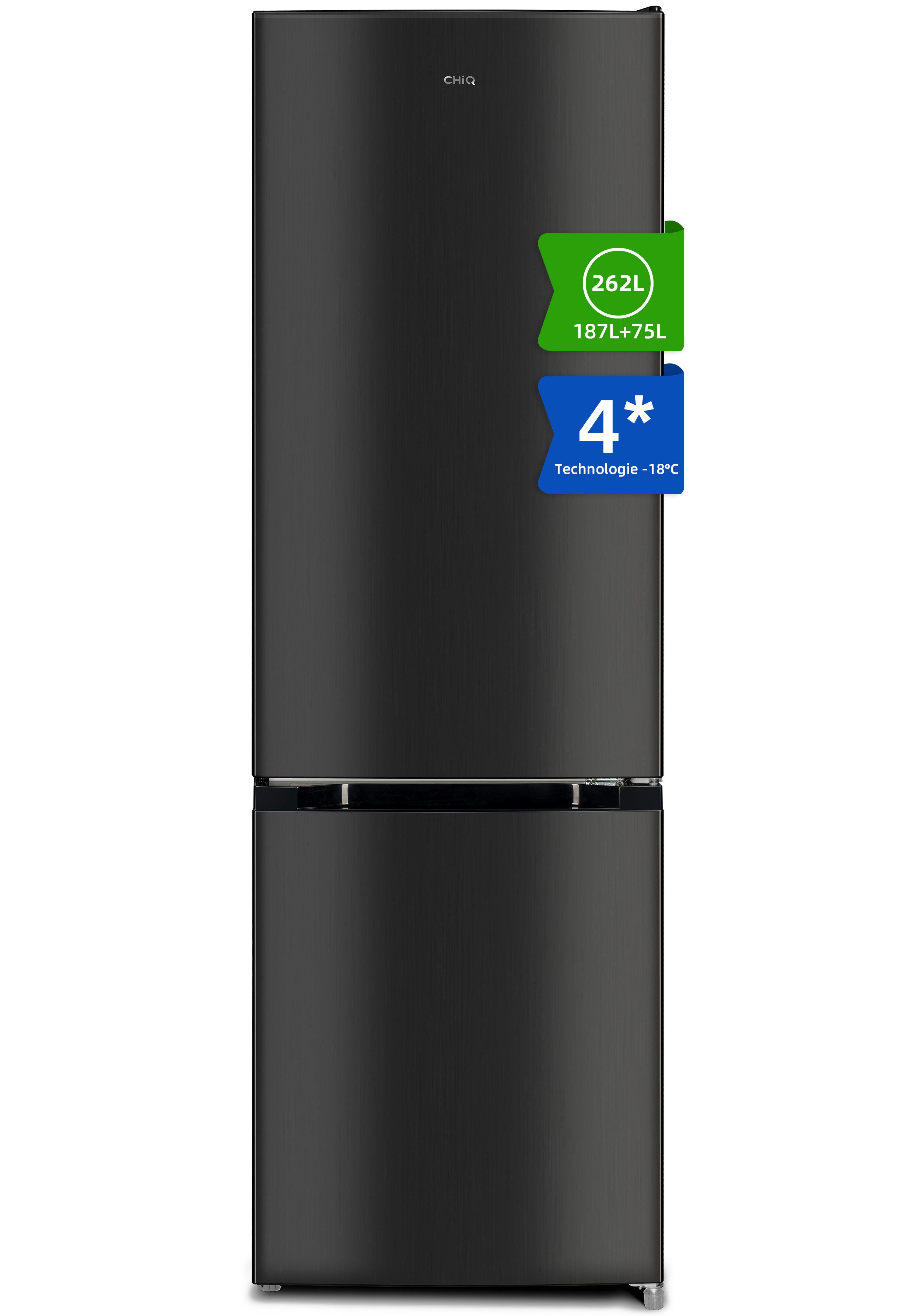 CHiQ Kühl-/Gefrierkombination Schnellkühlung großes Volumen 262L, 177 cm hoch, 54 cm breit, 137kwh/Jahr, 12 Jahre Garantie auf den Kompressor
