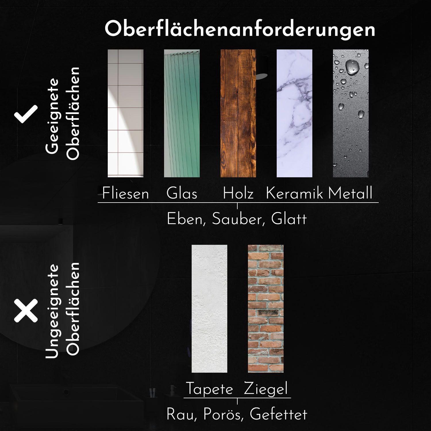 Bürstenking Handtuchhalter selbstklebend ohne Bohren 33/39 cm – Klebemontage, Aluminium, 3M-Kleber - Profikleber für starken Halt – Bild 5 von 5