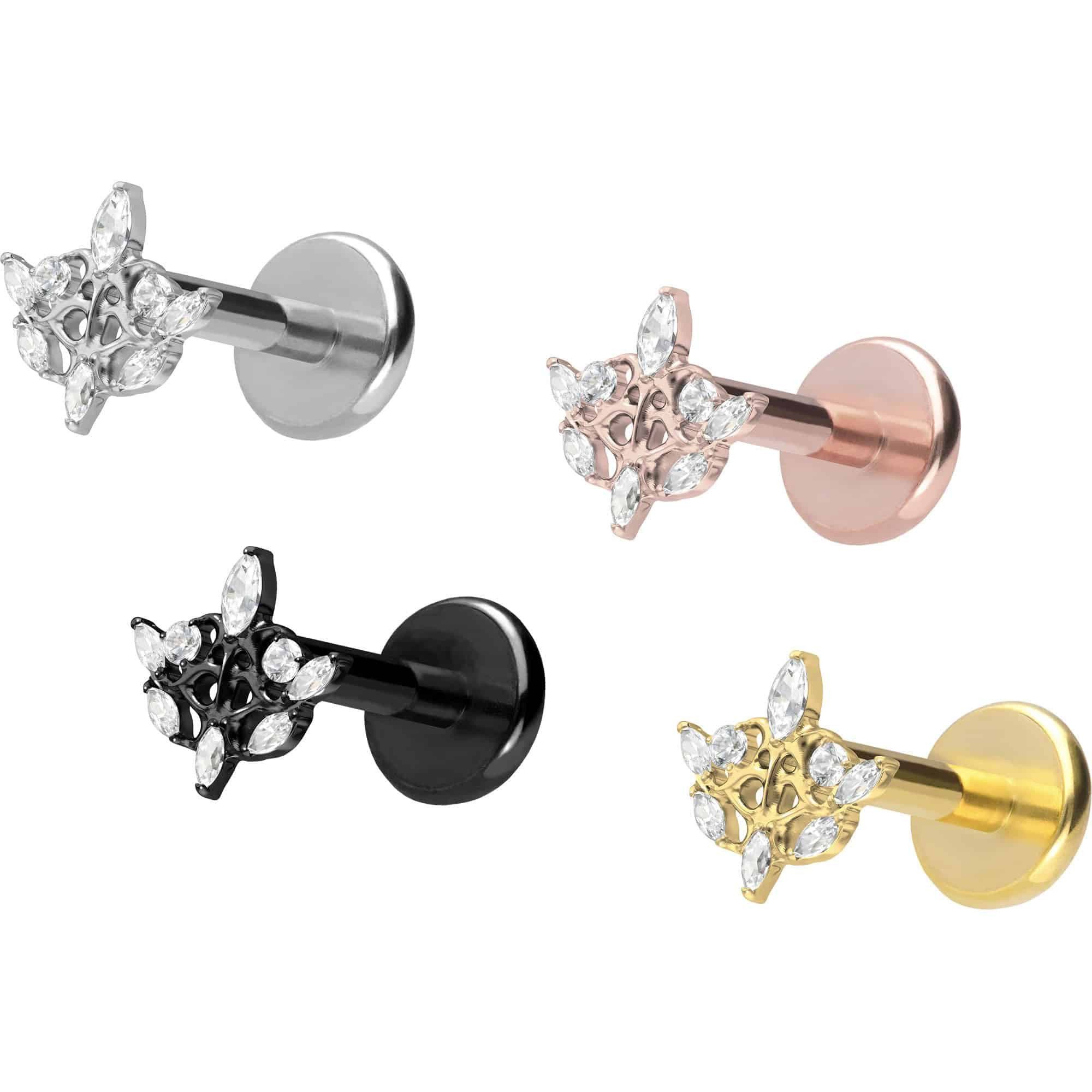 PIERCINGLINE Piercing-Set Titan Labret mit Push Fit GOTISCHES DESIGN (Labrets, 1-tlg)