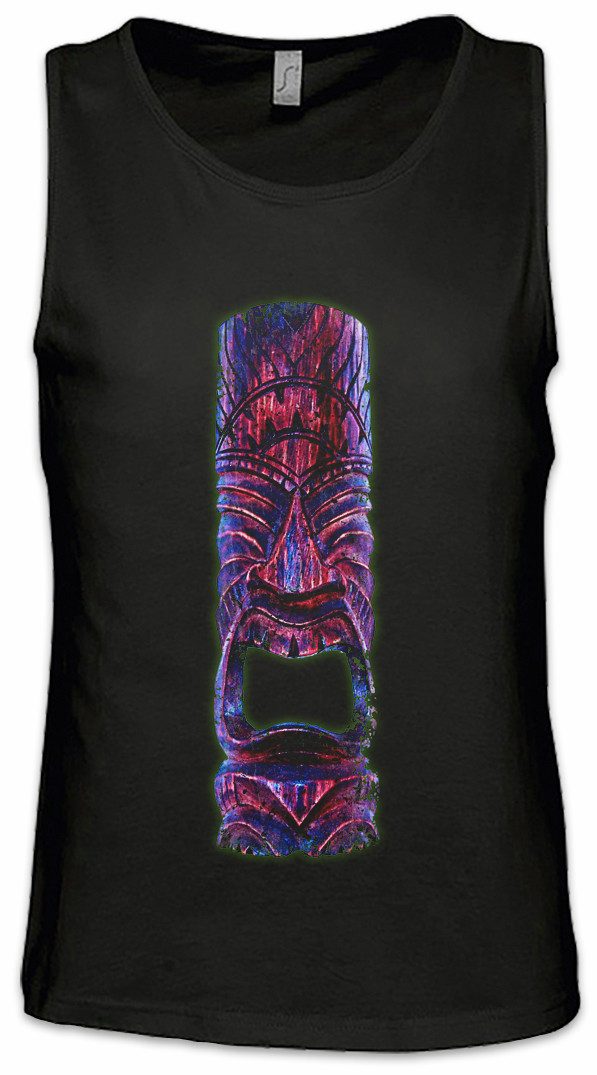 Urban Backwoods Tanktop Tiki Head I Ärmelloses T-Shirt Maori Hawaii Tattoo Rockabilly Custom Psychobilly Hot Rod Polynesian