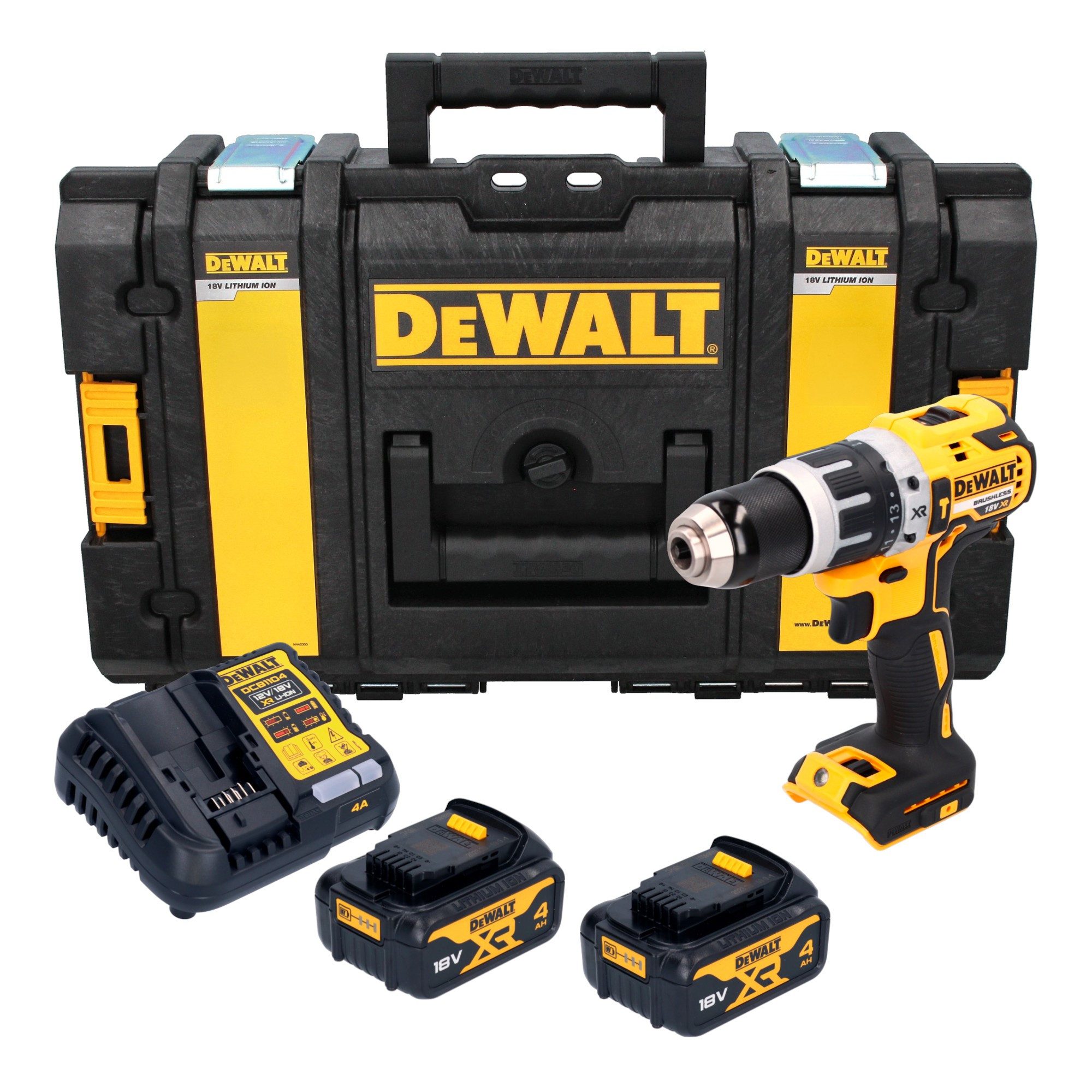 DeWalt Akku-Schlagbohrschrauber DCD 796 M2 18V 70Nm Brushless + 2x Akku 4,0 Ah + Ladegerät + Tough Box