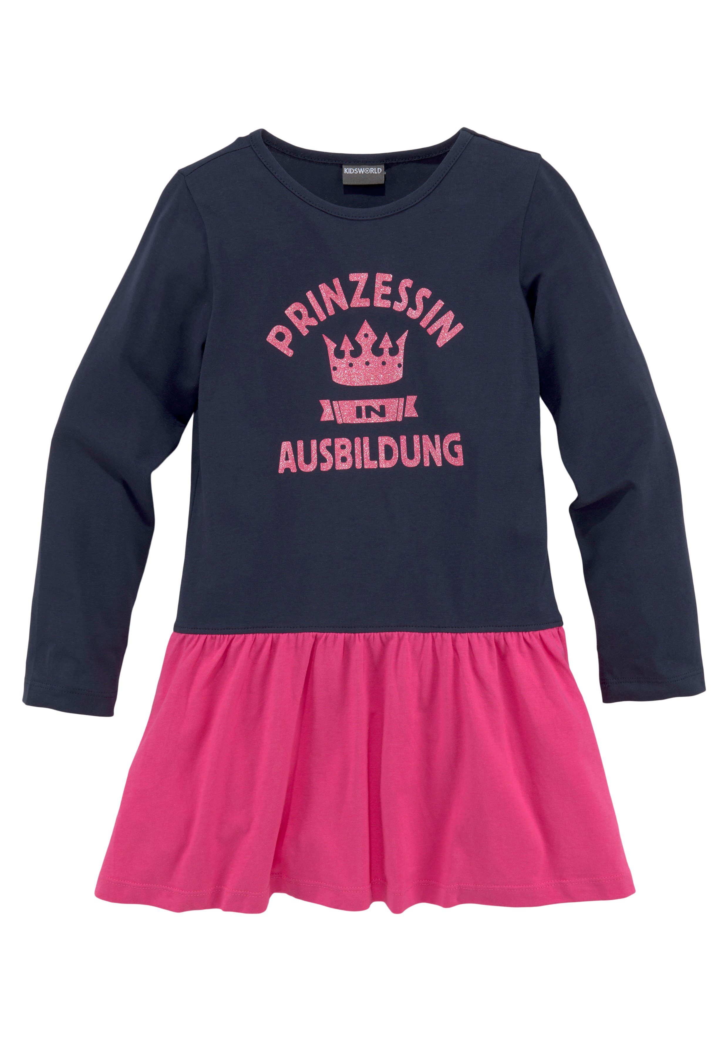 KIDSWORLD Jerseykleid für Sprüchedruck IN AUSBILDUNG, kleine PRINZESSIN Mädchen