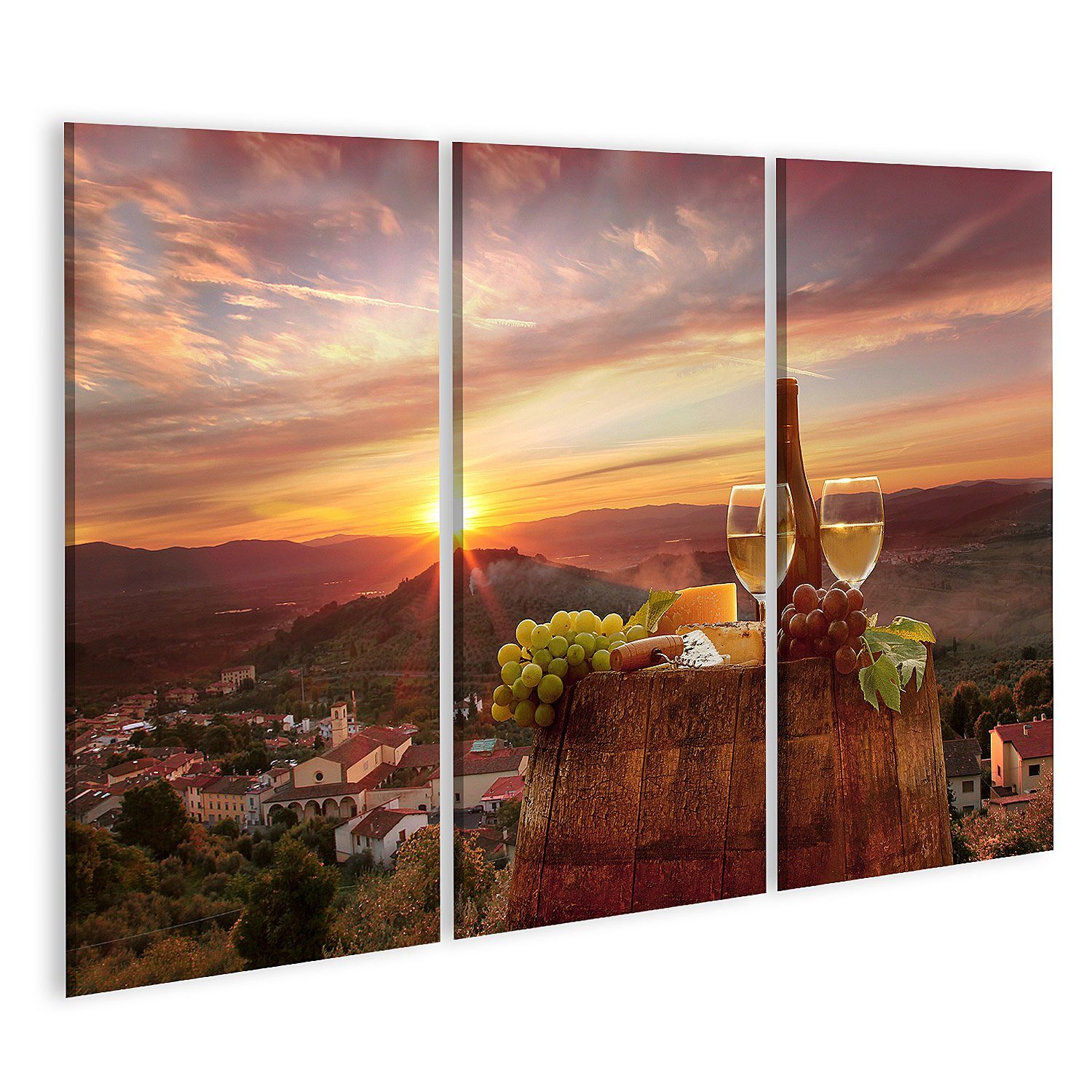 Leinwandbild Bild auf Leinwand Weinberg in Chianti Toskana Wandbild Poster Kunstdru