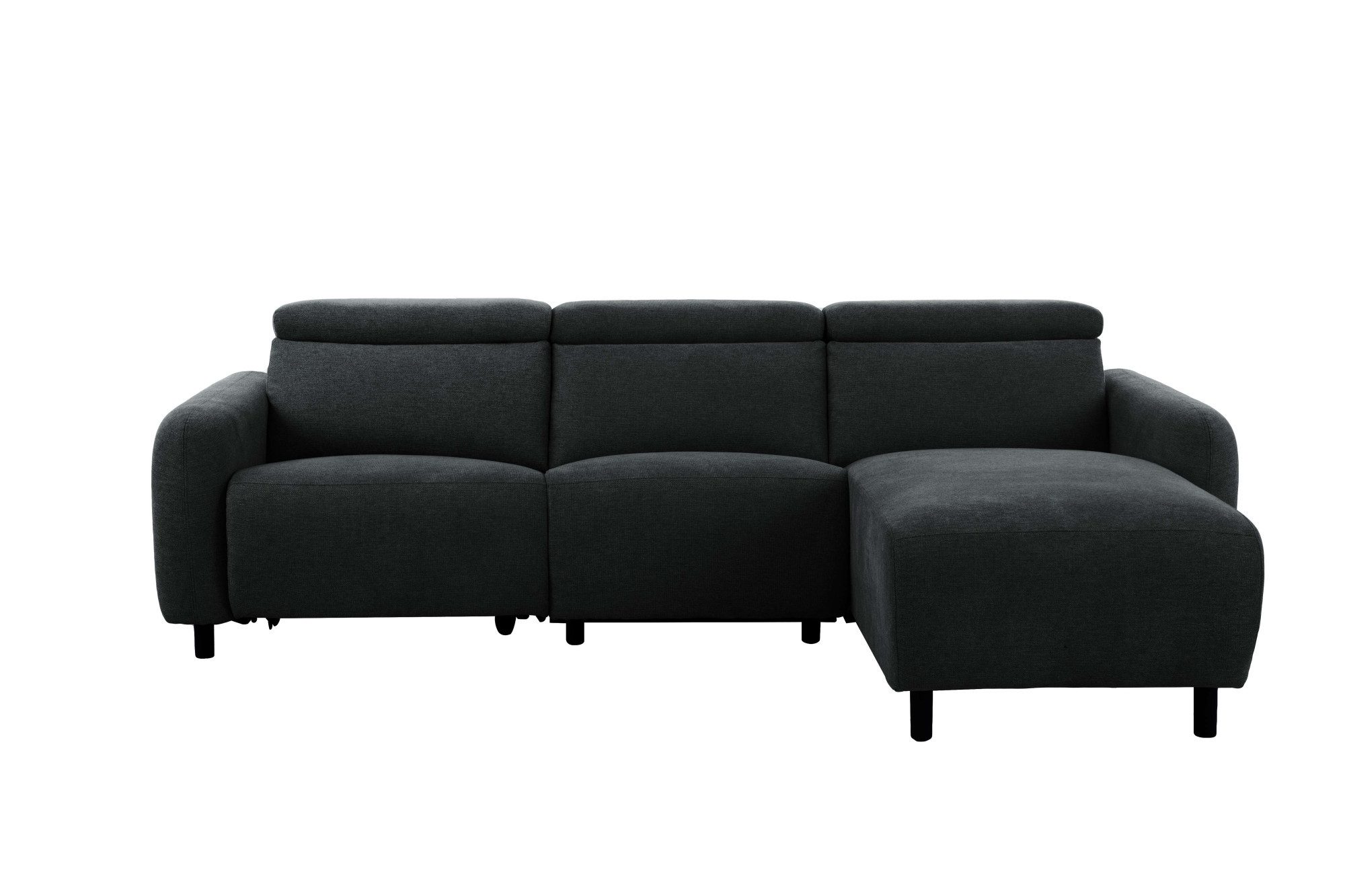 OTTO home Ecksofa SKAANE Struktur, L-Form, 274 cm, manuelle/elektrische Relaxfunktion, rundes Design, Kopfteilverstellung, Federkernpolsterung