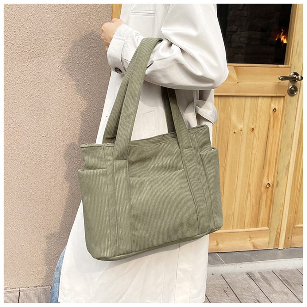 Zaewry Schultertasche Cord Tasche Damen,Tote Bag,Handtasche,Shopper Tasche Laptoptasche, für Bummeln Arbeit Schule Gym Halloween Weihnachtsgeschenk – Bild 3 von 5