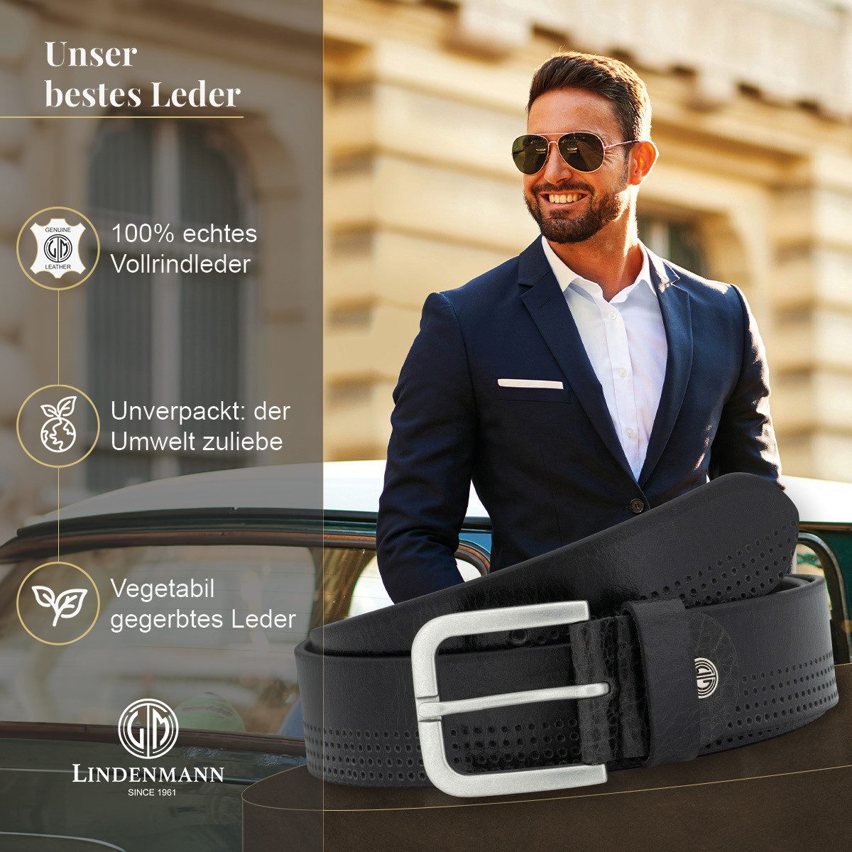 LINDENMANN Ledergürtel