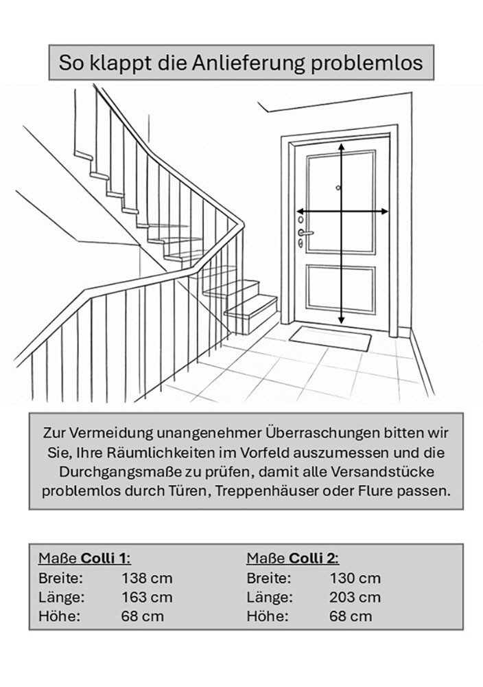 LeGer Home by Lena Gercke Ecksofa PIARA XXL Leinenoptik, Big-Sofa, L-Form, wahlweise Ottomane rechts/links, Kedernaht, extra tiefe Sitzfläche – Bild 4 von 5