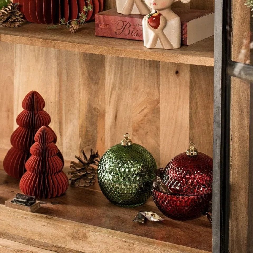 Interdesign24 Dose Dose in Weihnachtskugel Optik aus Glas