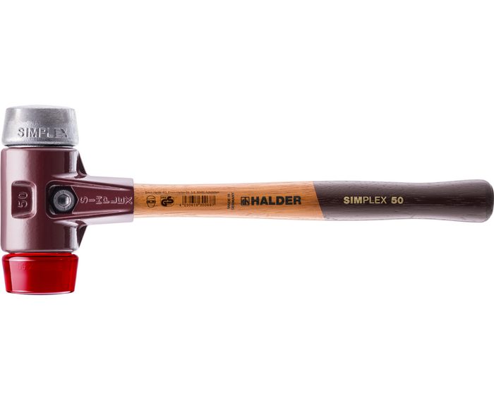 Halder KG Hammer SIMPLEX-Schonhämmer mit Stahlgussgehäuse und hochwertigen Holzstiel Ø=60 mm 3069.060