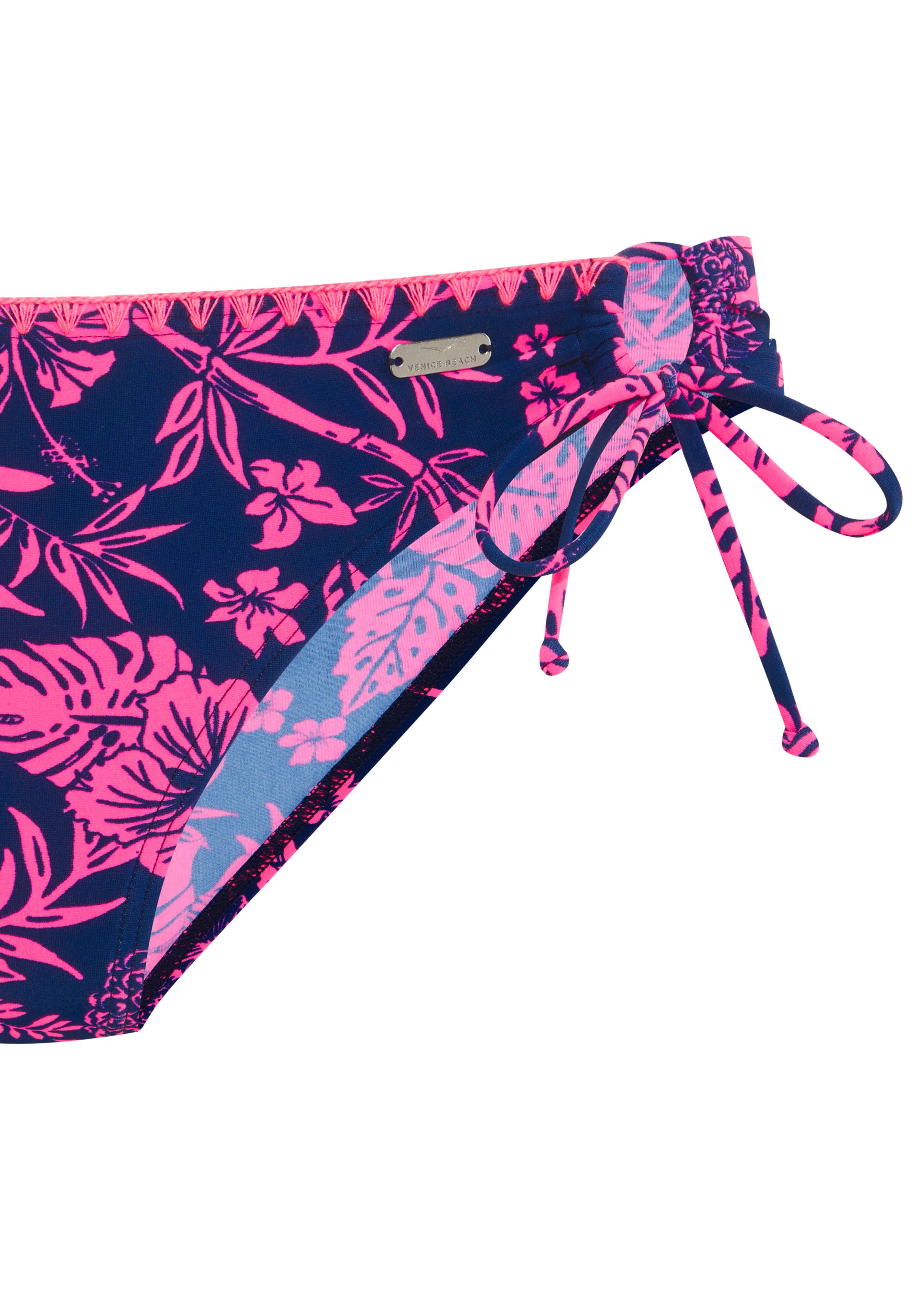 Venice Beach Triangel-Bikini Kensi mit kontrastfarbener Häkelkante