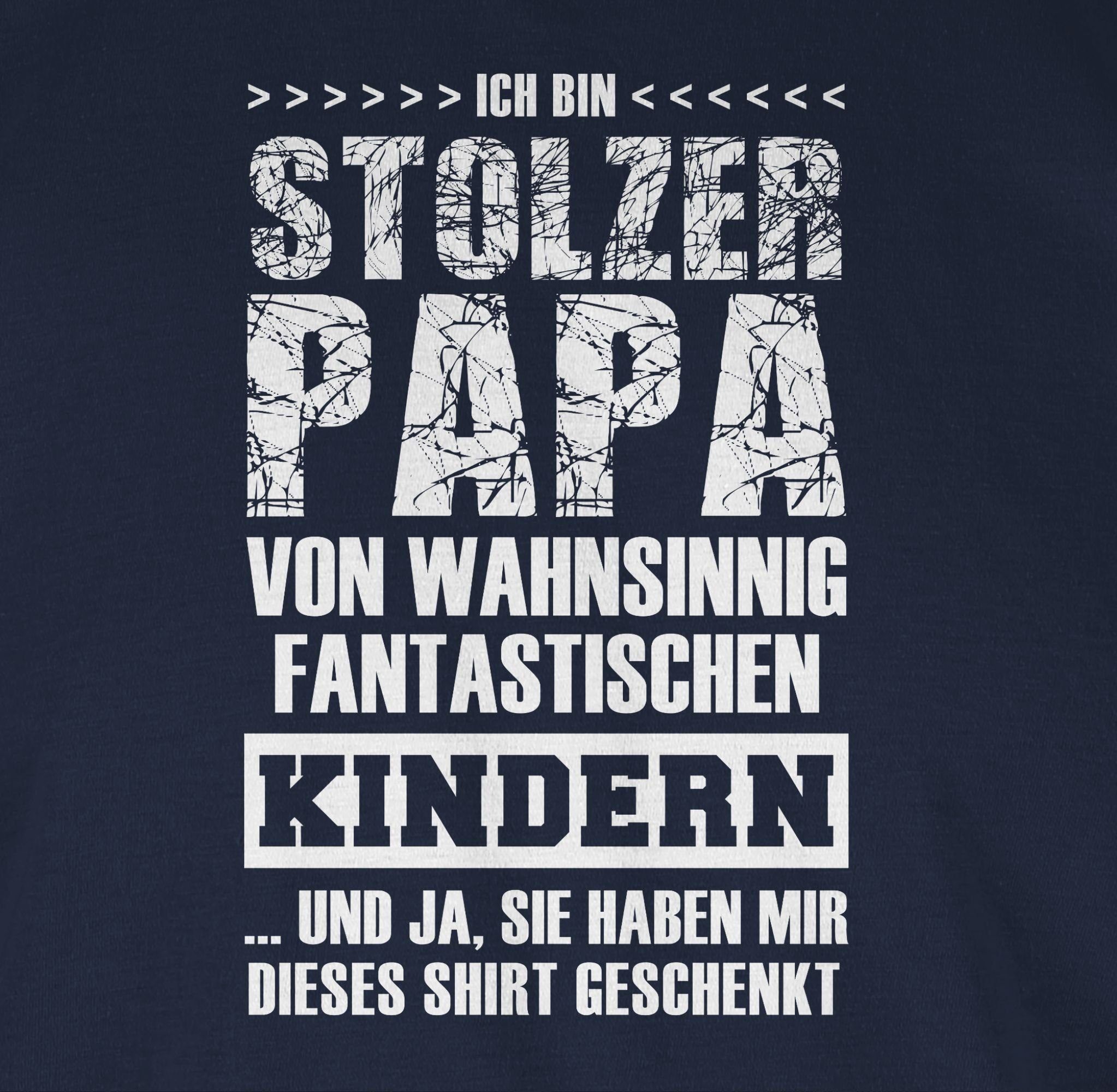 Kinder für Vatertag Papa 02 Geschenk Blau T-Shirt Papa Navy Fantastische Stolzer Shirtracer