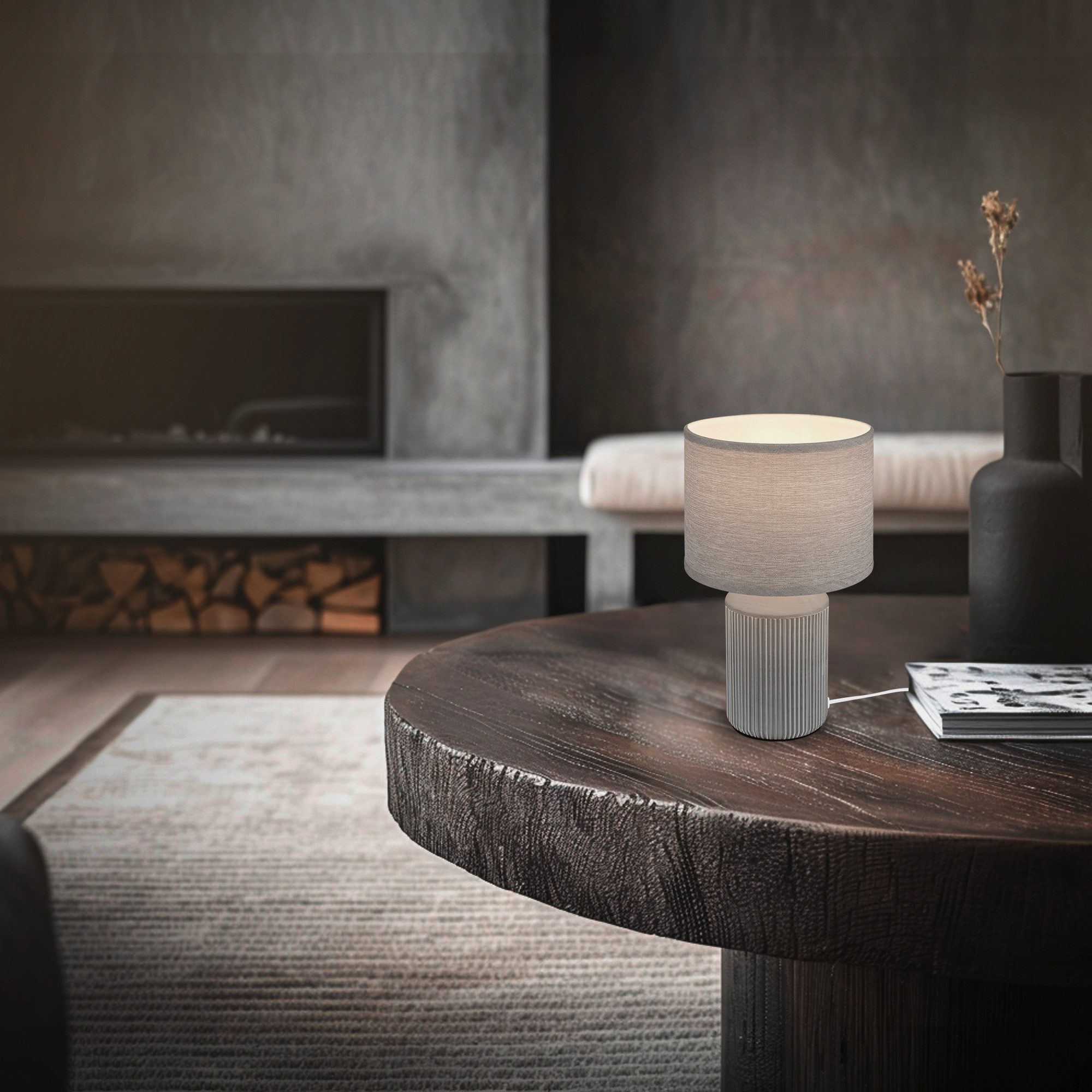 Briloner Leuchten Tischleuchte Tischlampe Extra-Warmweiß Schlafzimmer Wohnzimmer, ohne Leuchtmittel, 2700K - Extra - Warmweiß, Tischlampe 22 x 37,5 cm Braun max. 10W Schlafzimmer Wohnzimmer