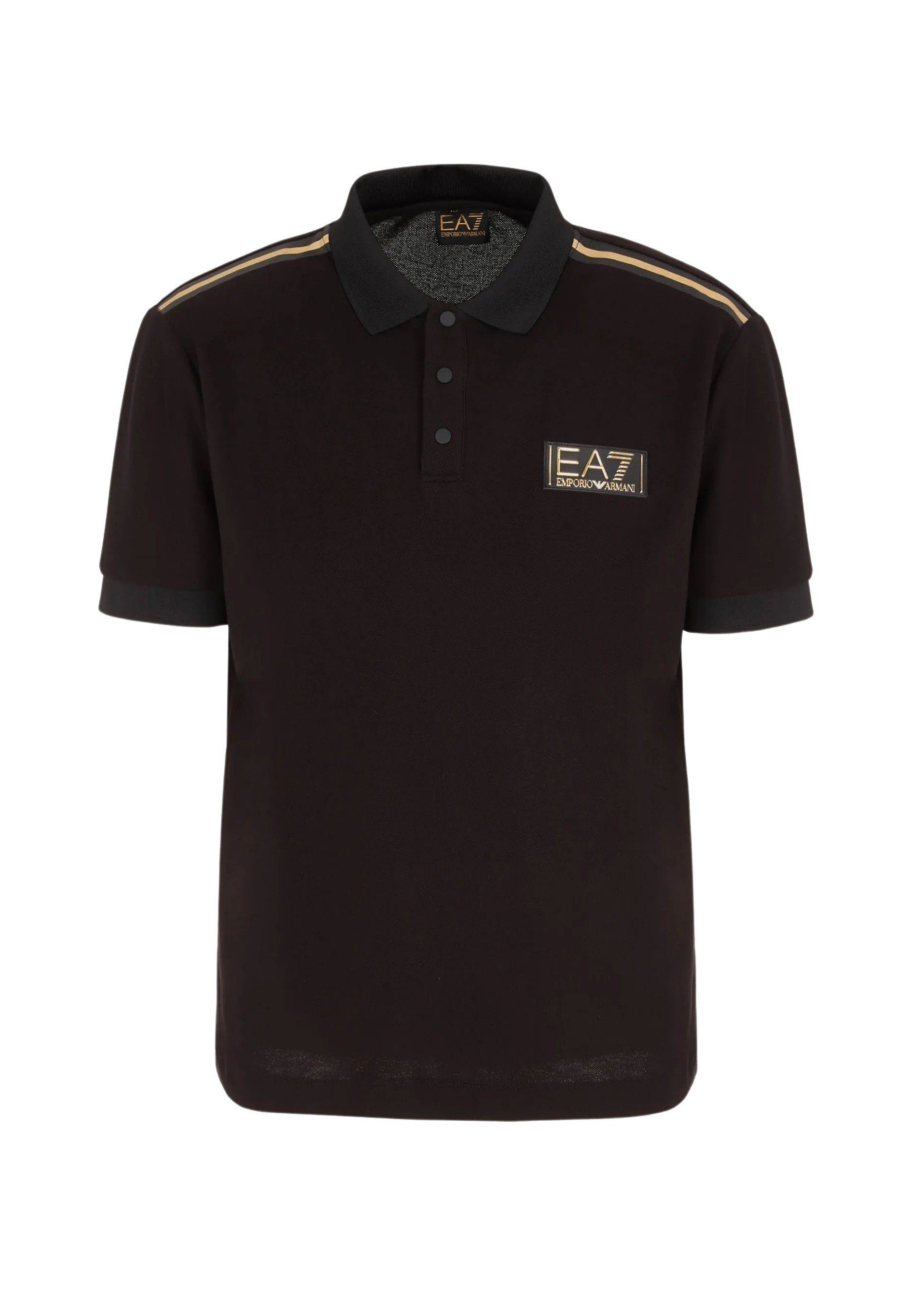 Label Poloshirt Armani aus Shirt Poloshirt (1-tlg) Pima-Baumwolle Gold Emporio