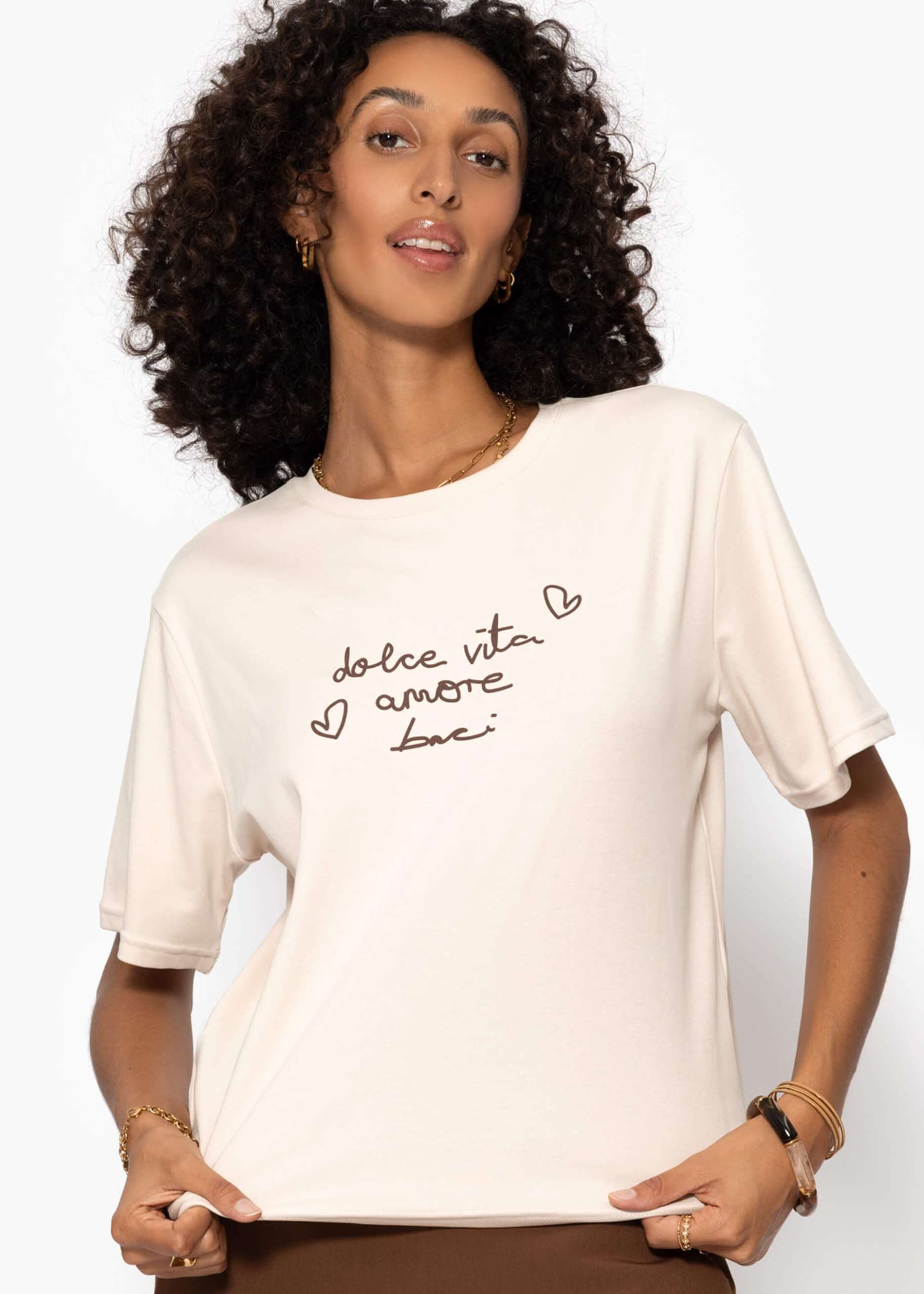 SASSYCLASSY T-Shirt T-Shirt mit LA DOLCE günstig online kaufen