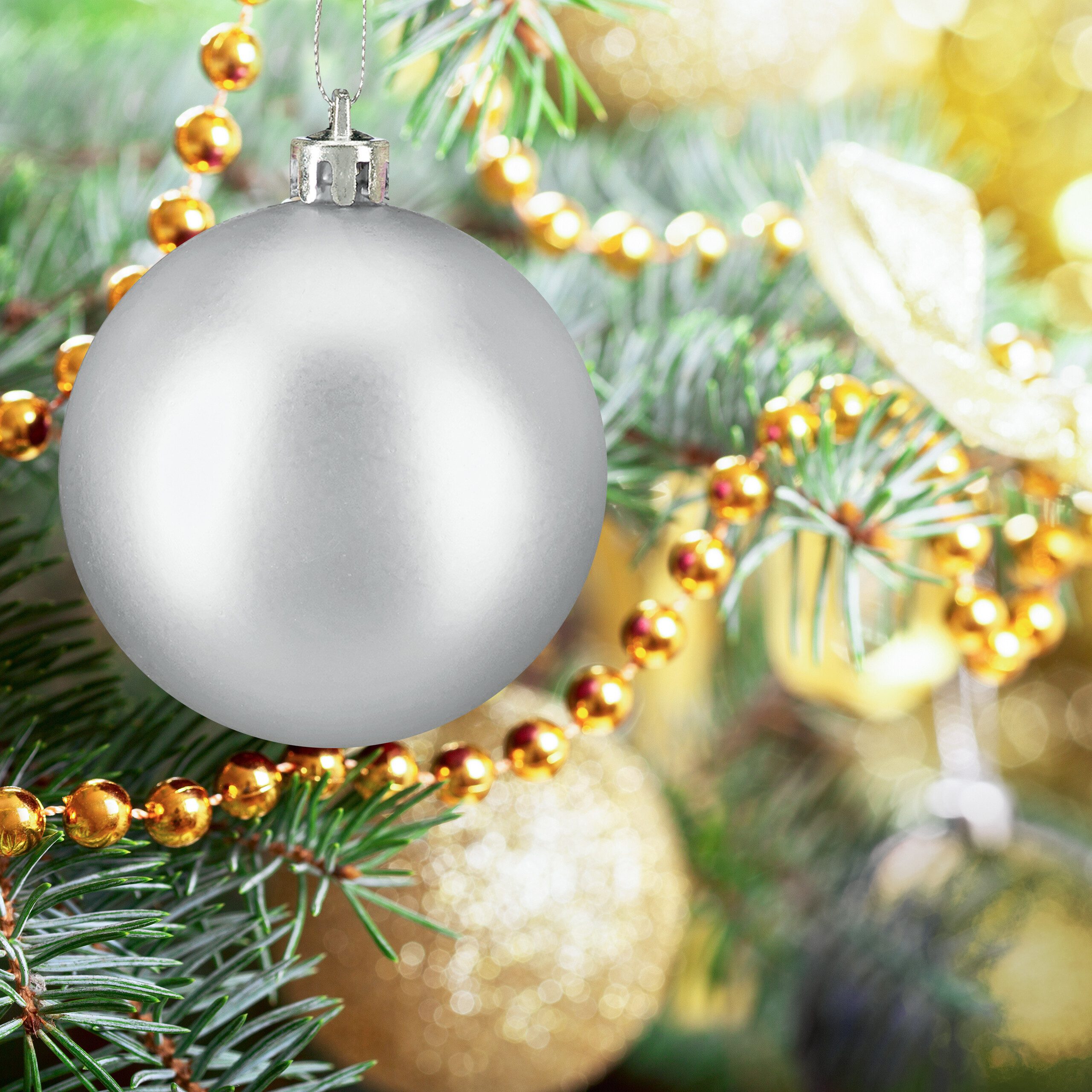 relaxdays Weihnachtsbaumkugel Weihnachtskugeln im Set (50 St), 50er Pack