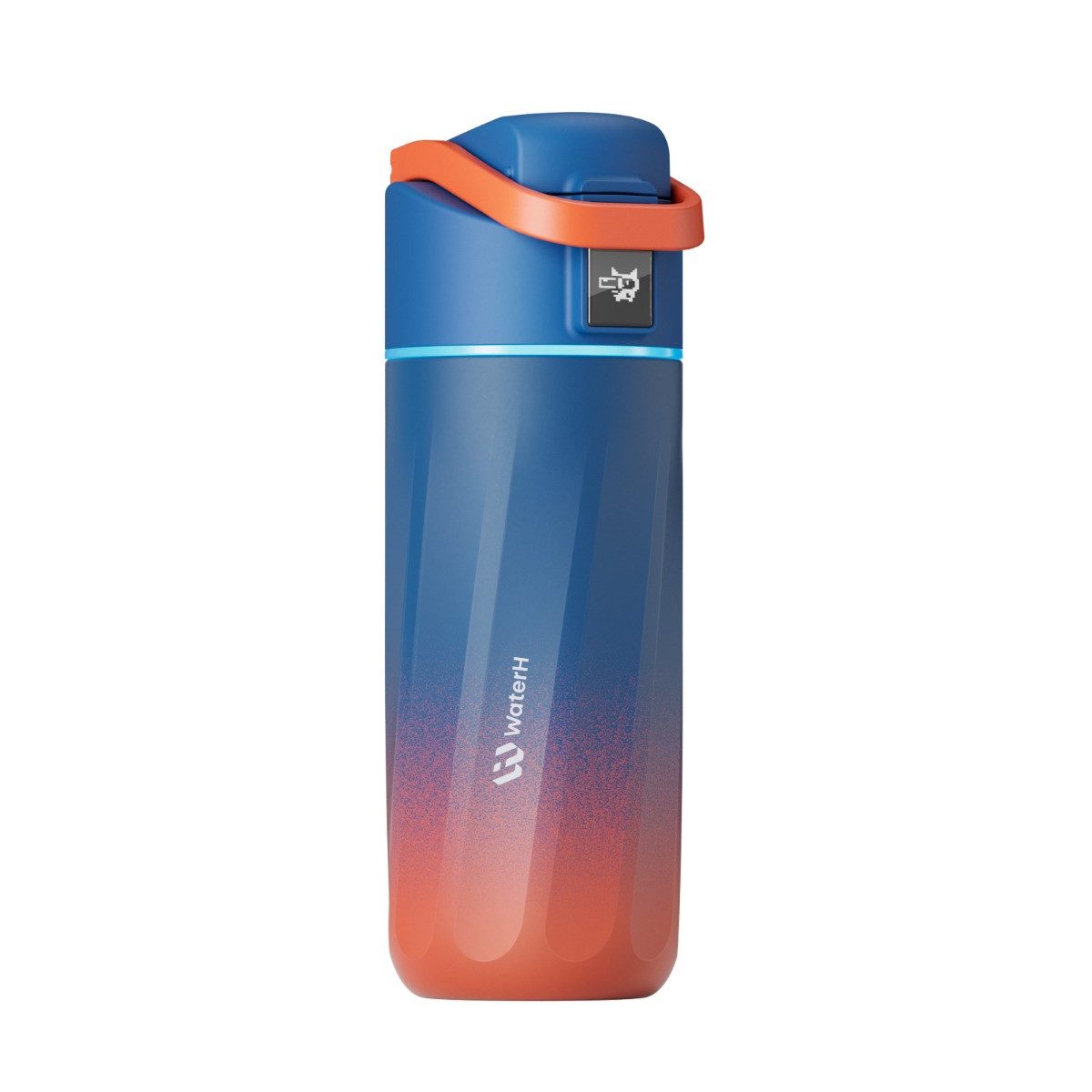 WaterH Trinkflasche Boost, LED-Display, Kinder, 475 ml, Orange-Dunkelblau