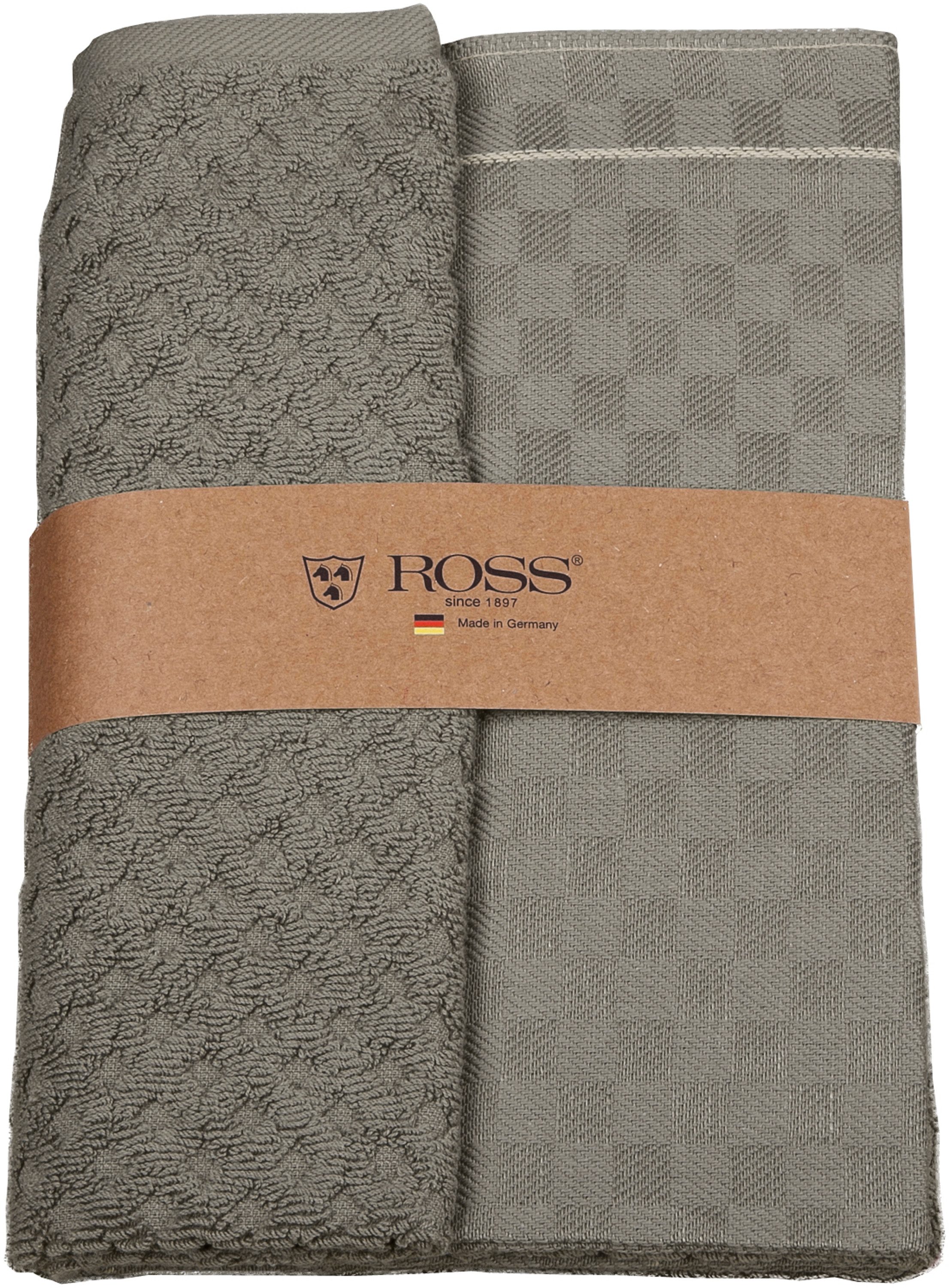 ROSS Geschirrtuch 2er Set 908, 1 Geschirrtuch + 1 Küchenfrottiertuch in ein günstig online kaufen