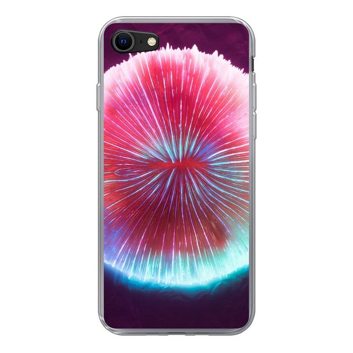 MuchoWow Handyhülle Neonfarbener Kreis Koralle Handyhülle Apple iPhone 8 Smartphone-Bumper Print Handy Schutzhülle
