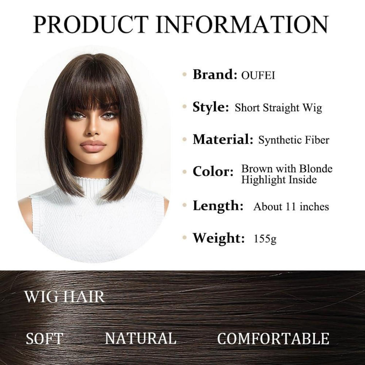 LuxusKollektion Kunsthaarperücke Braune Bob Perücke Kurz Gerade Synthetik Haar Frauen Cosplay Party