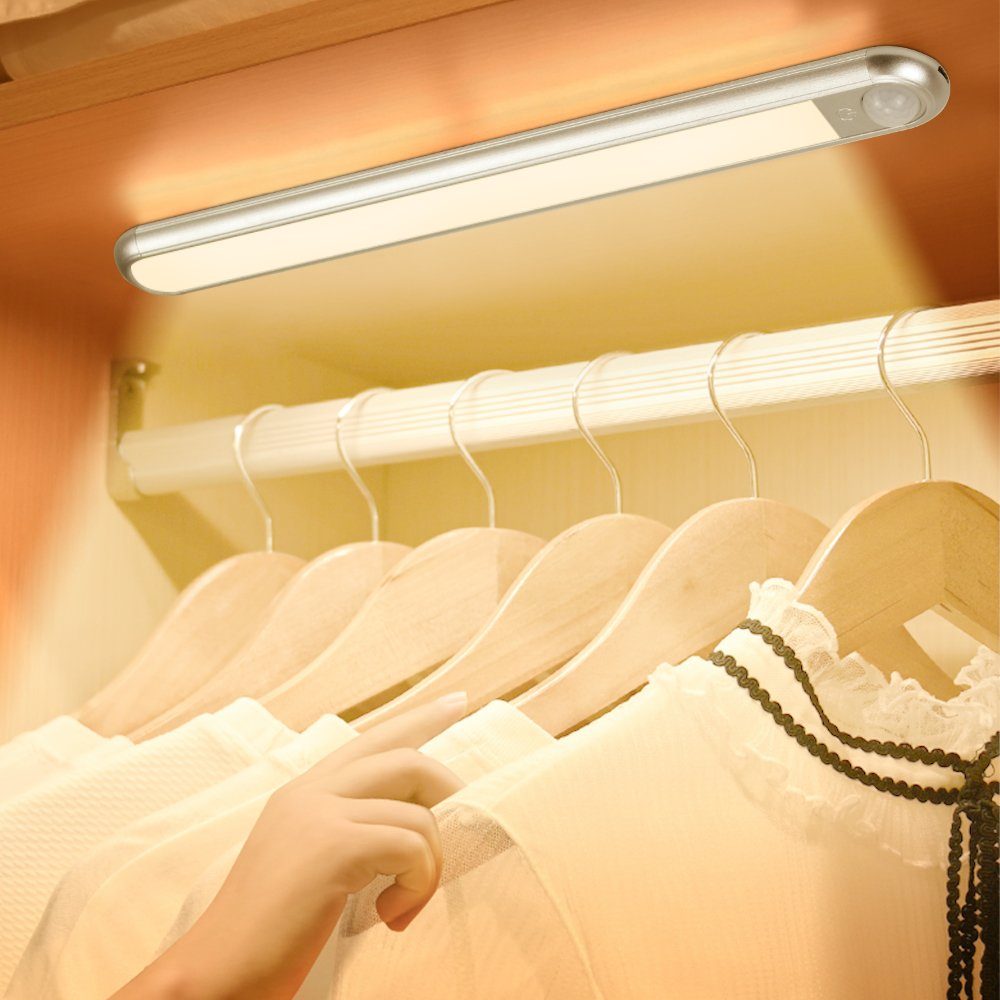 MUPOO LED Lichtleiste LED-Unterbauleuchte, Magnetisch, Wiederaufladbar, Bewegungsmelder, Dimmbar, Memory-Funktion Kaltweiß, Warmweiß, Naturweiß, für Unterbauleuchte Küche Schlafzimmer Kleiderschrank