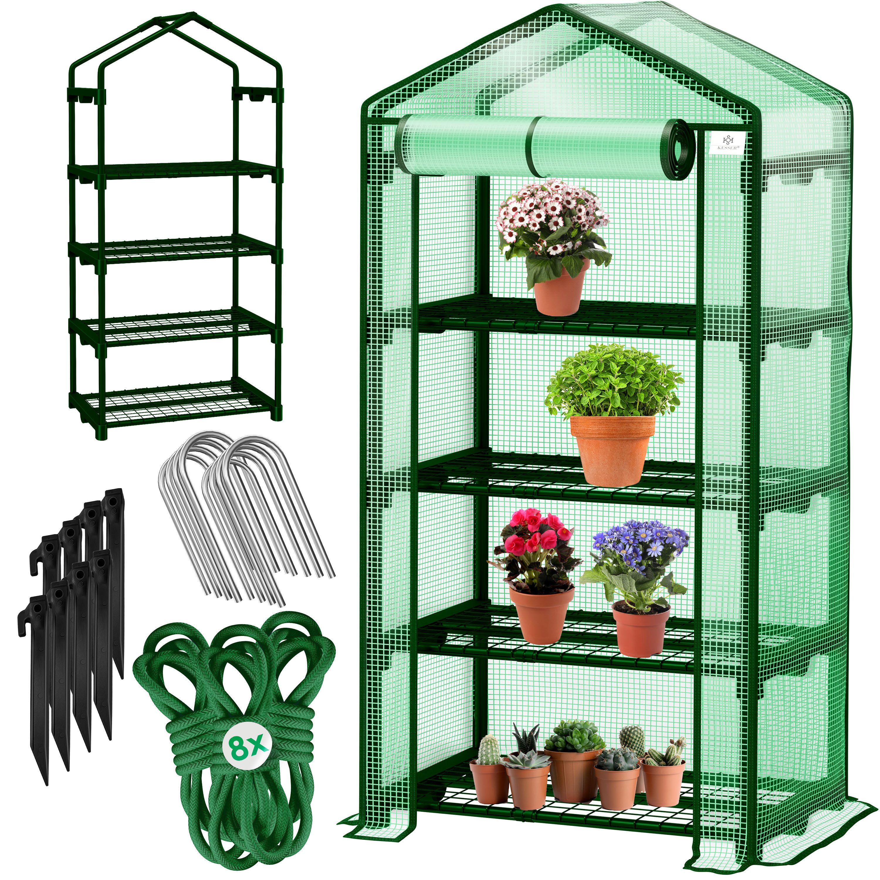 KESSER Foliengewächshaus, Premium Foliengewächshaus Gewächshaus mit Etagen 69 50